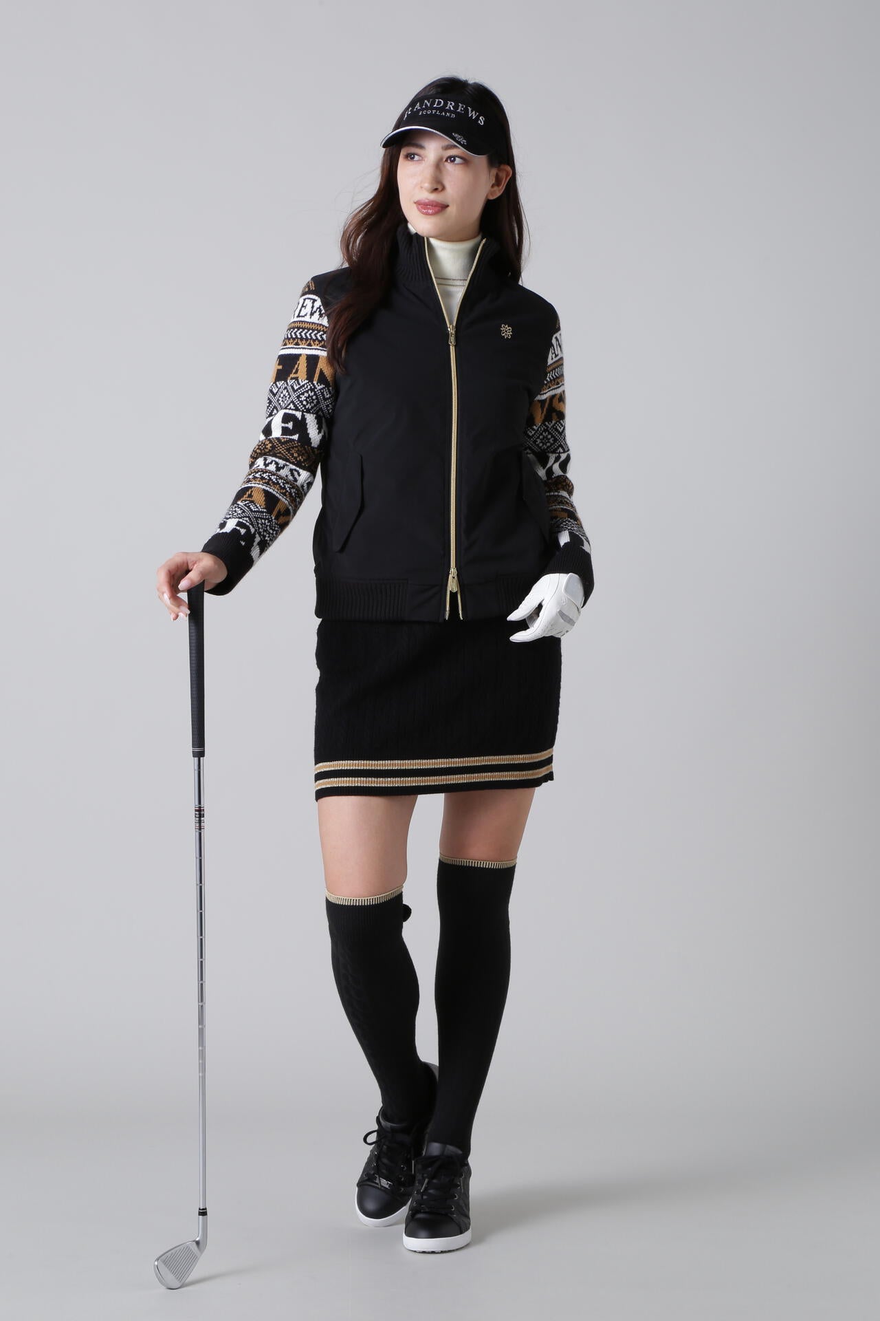 中綿袖ニットブルゾン (WOMENS)