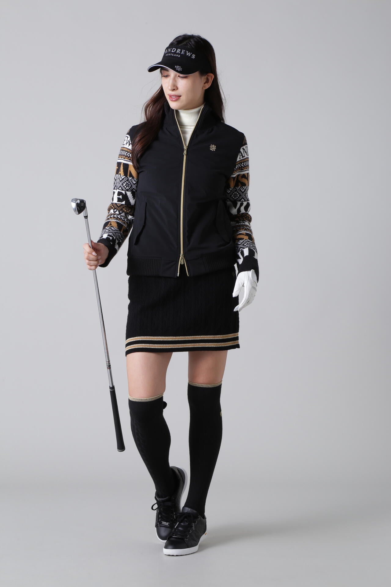 中綿袖ニットブルゾン (WOMENS)