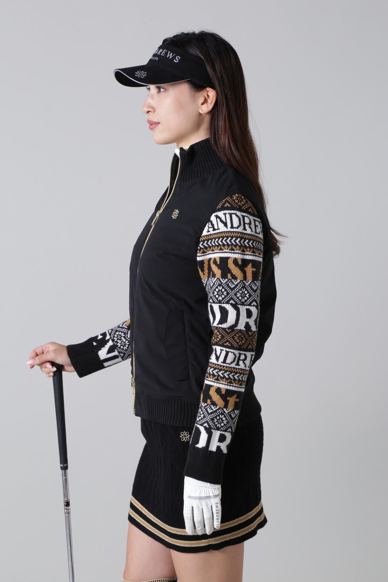 中綿袖ニットブルゾン (WOMENS)
