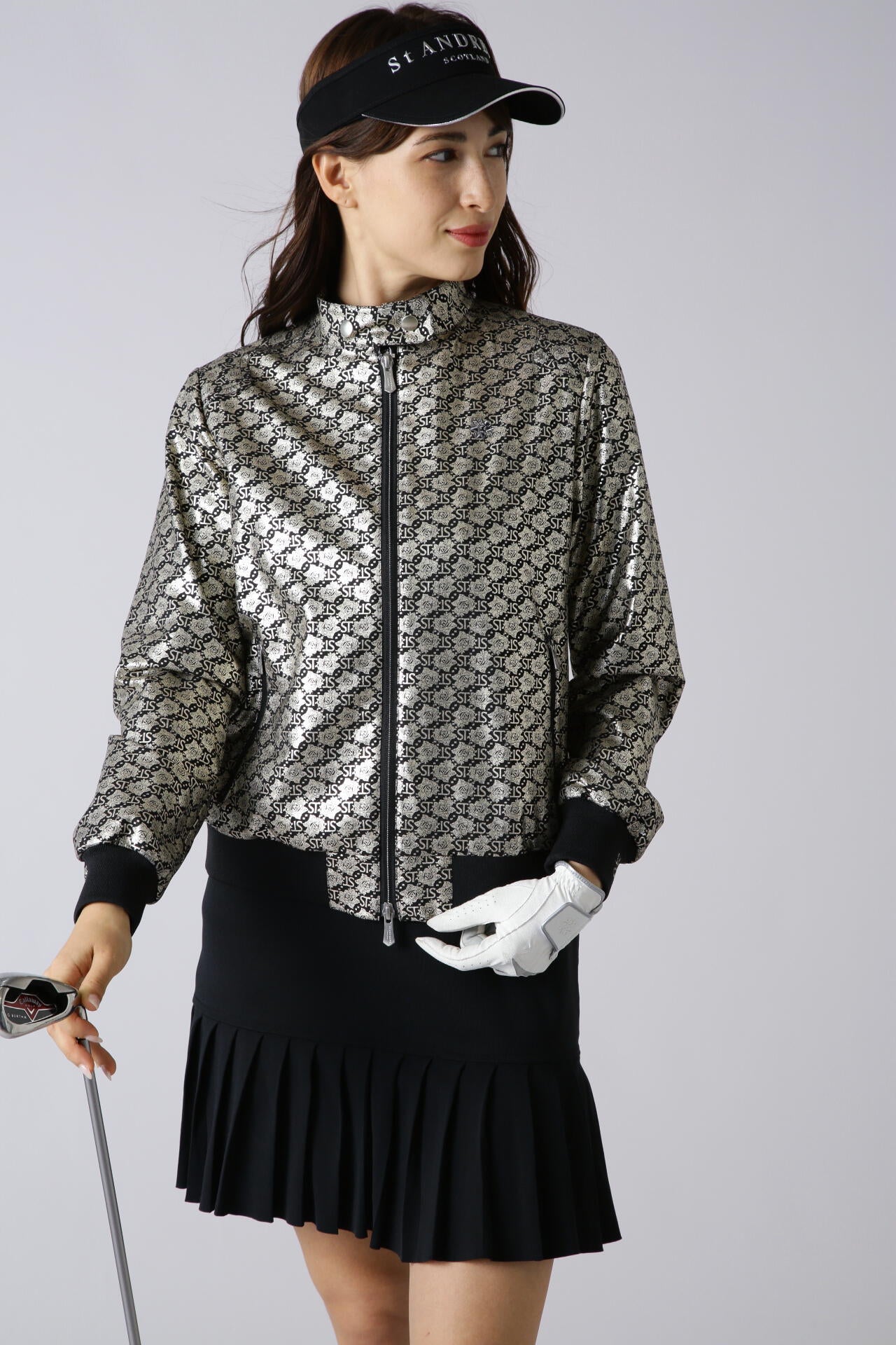 STボニースコットランド箔プリントブルゾン (WOMENS)