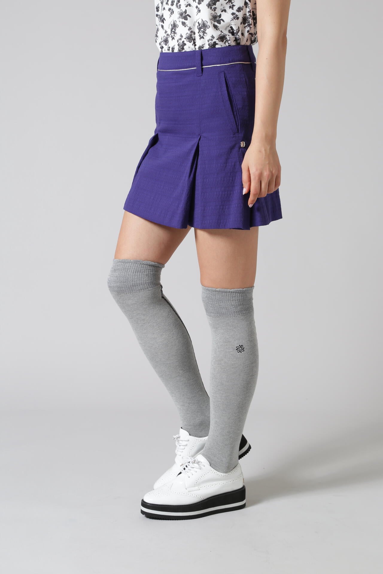 リンクスジャガード ストレッチ プリーツスカート (WOMENS)