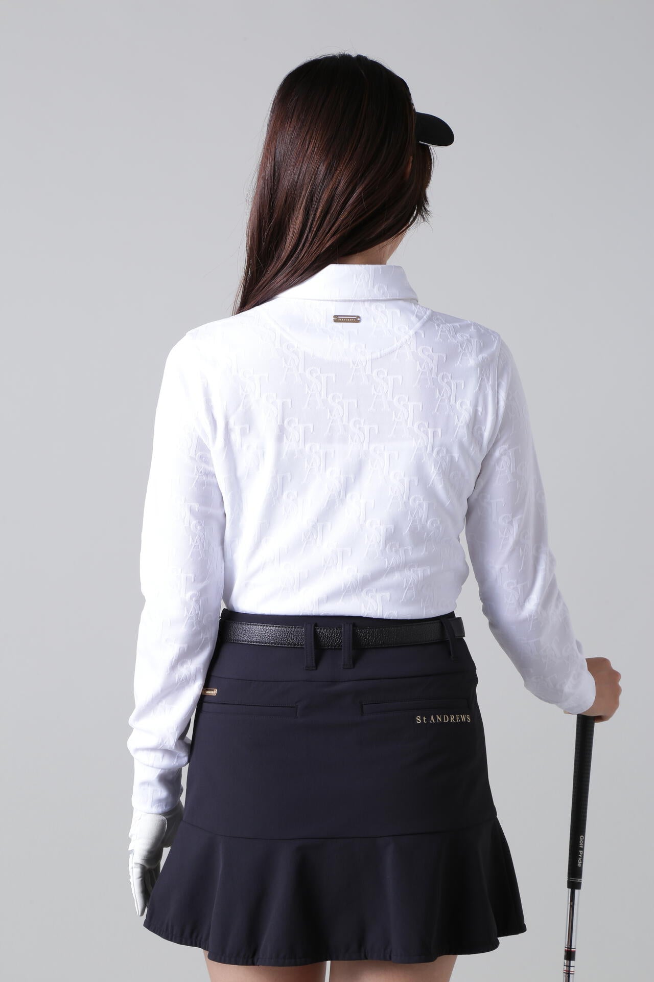 STAロゴジャガード長袖カットソーシャツ (WOMENS)