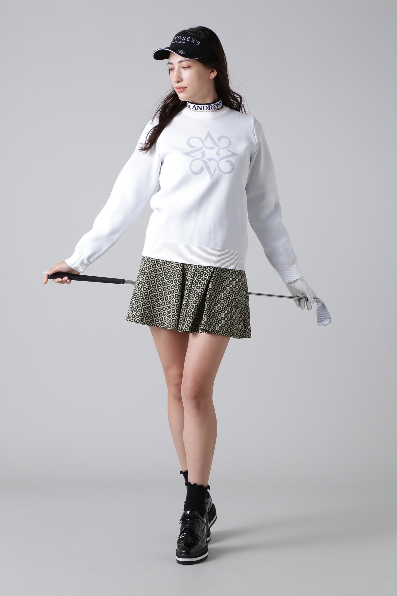ベア天竺長袖ハイネックカットソー (WOMENS)
