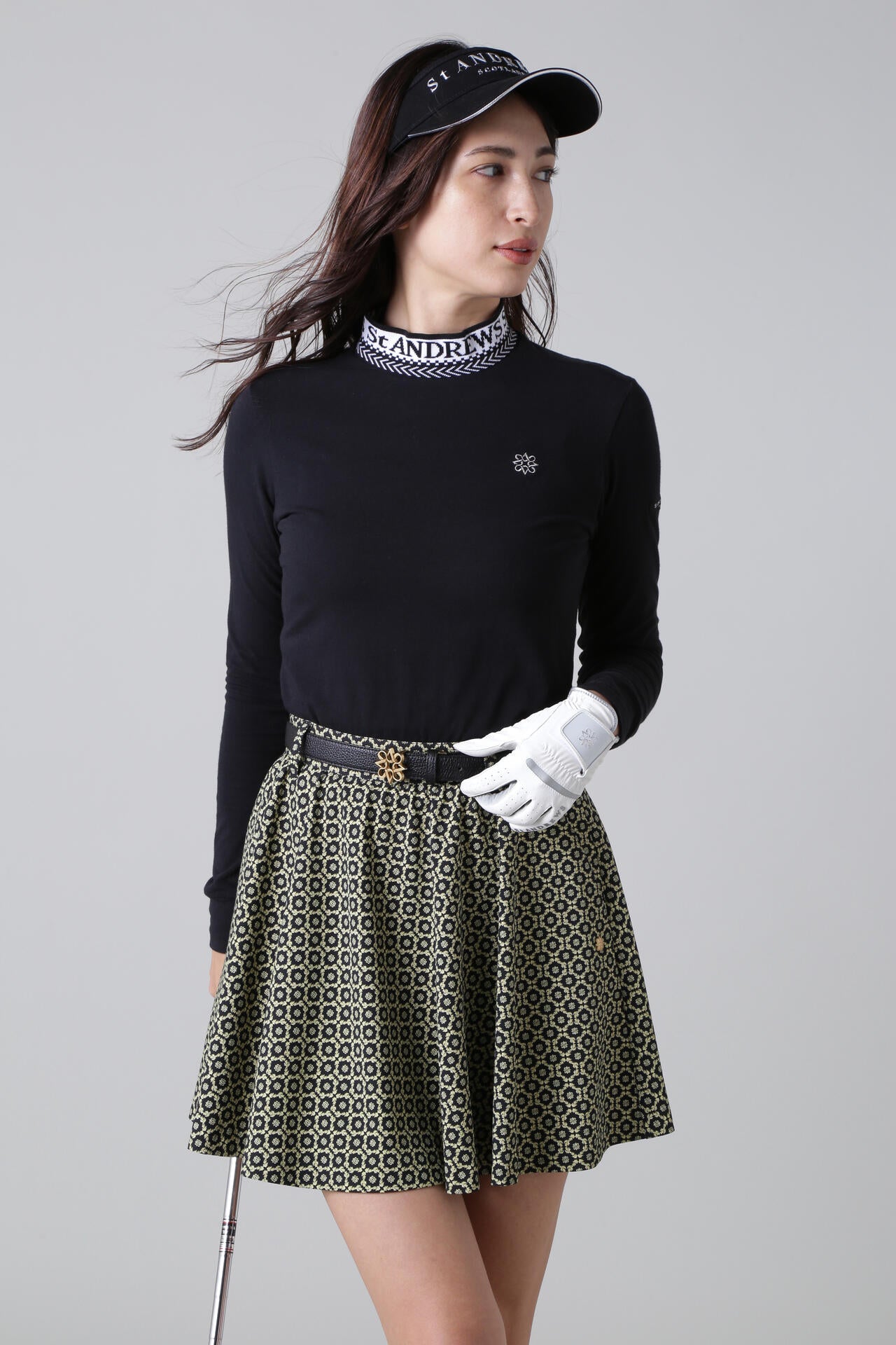 ベア天竺長袖ハイネックカットソー (WOMENS)