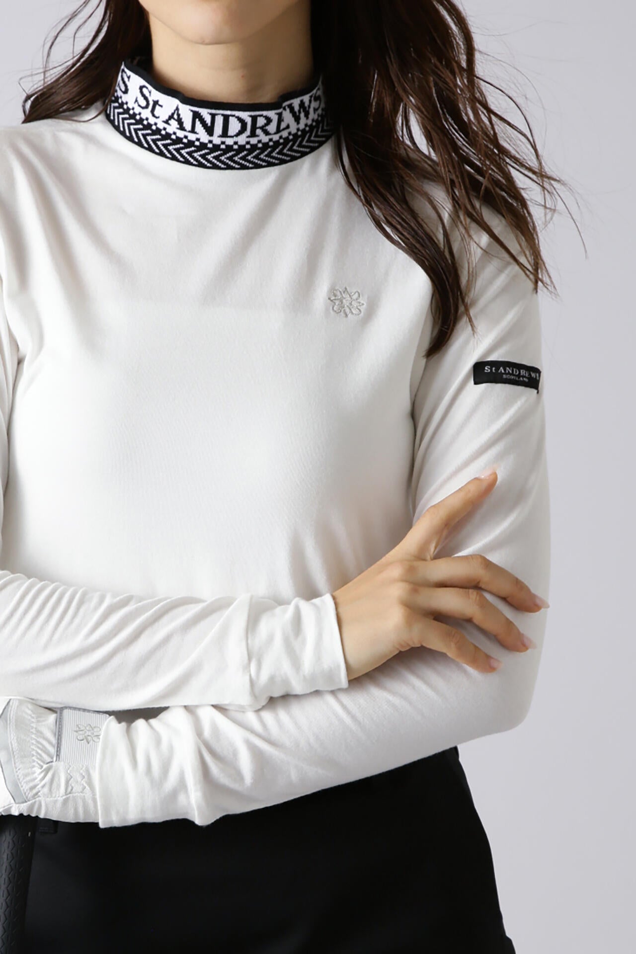 ベア天竺長袖ハイネックカットソー (WOMENS)