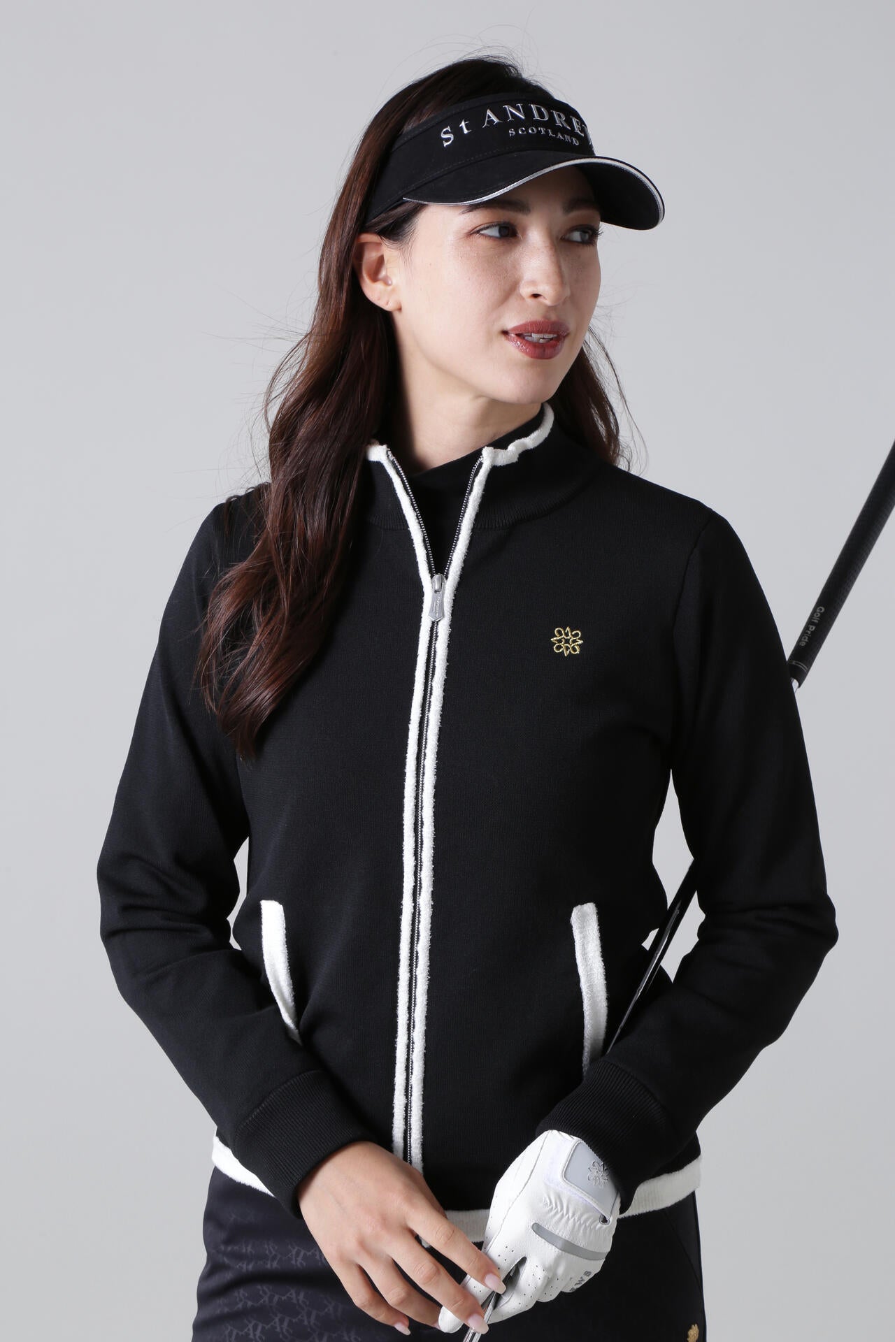 12G天竺裏地付きスタンドジップニットブルゾン (WOMENS) | St ANDREWS