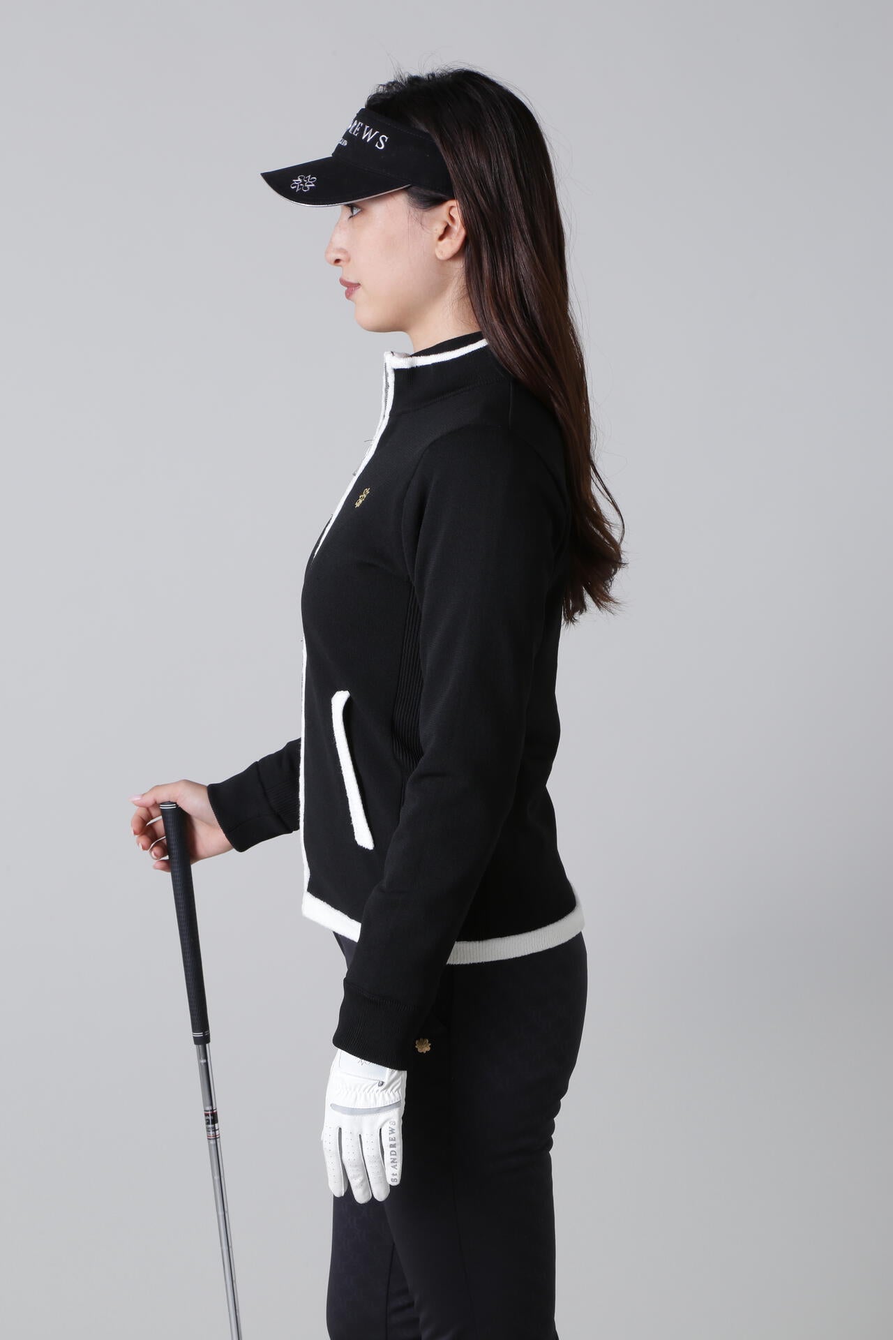 12G天竺裏地付きスタンドジップニットブルゾン (WOMENS) | St ANDREWS