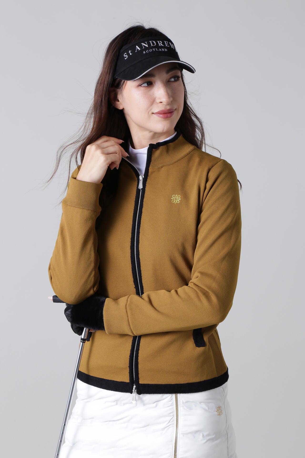 12G天竺裏地付きスタンドジップニットブルゾン (WOMENS) | St ANDREWS