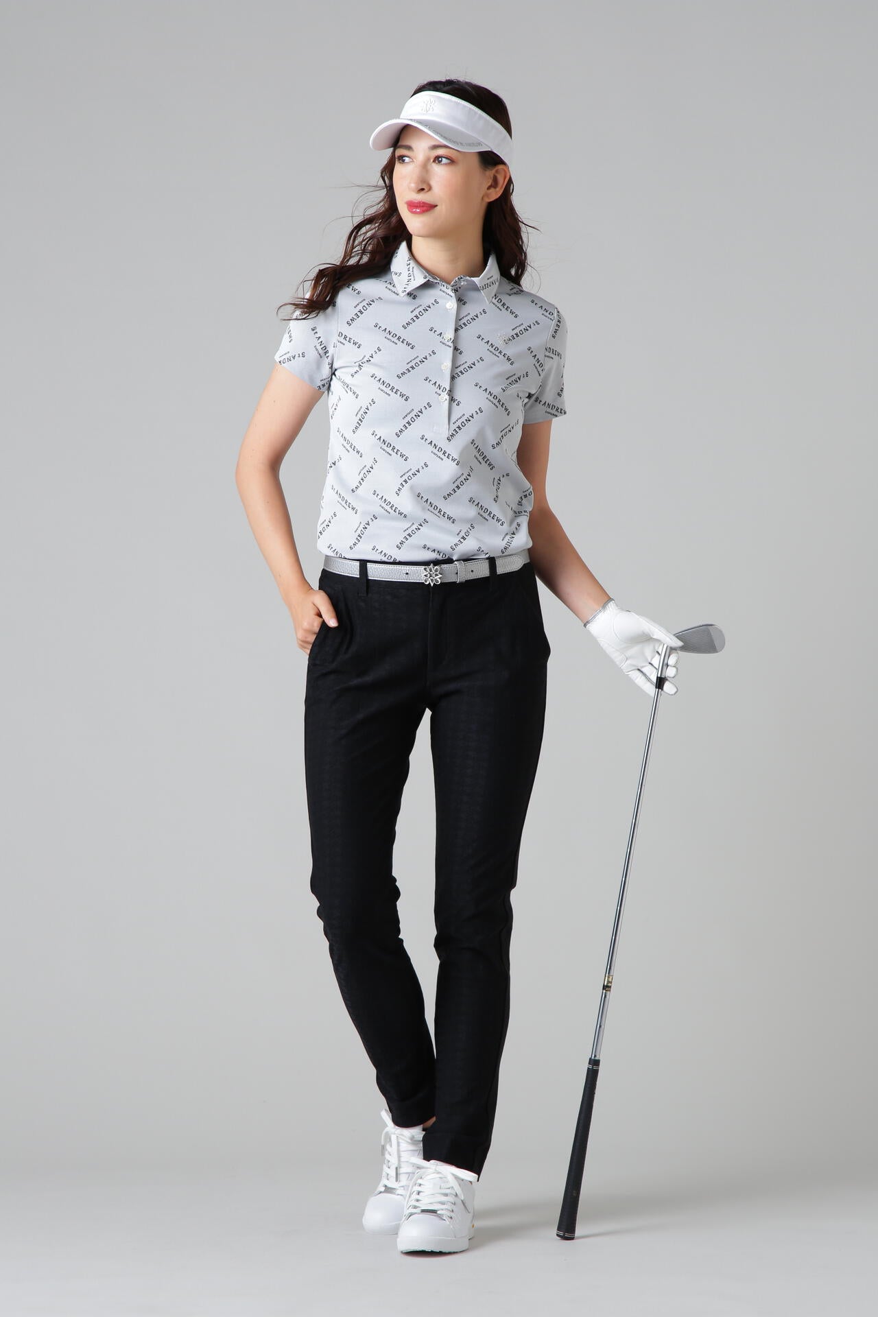 千鳥ジャガードストレッチパンツ (WOMENS)