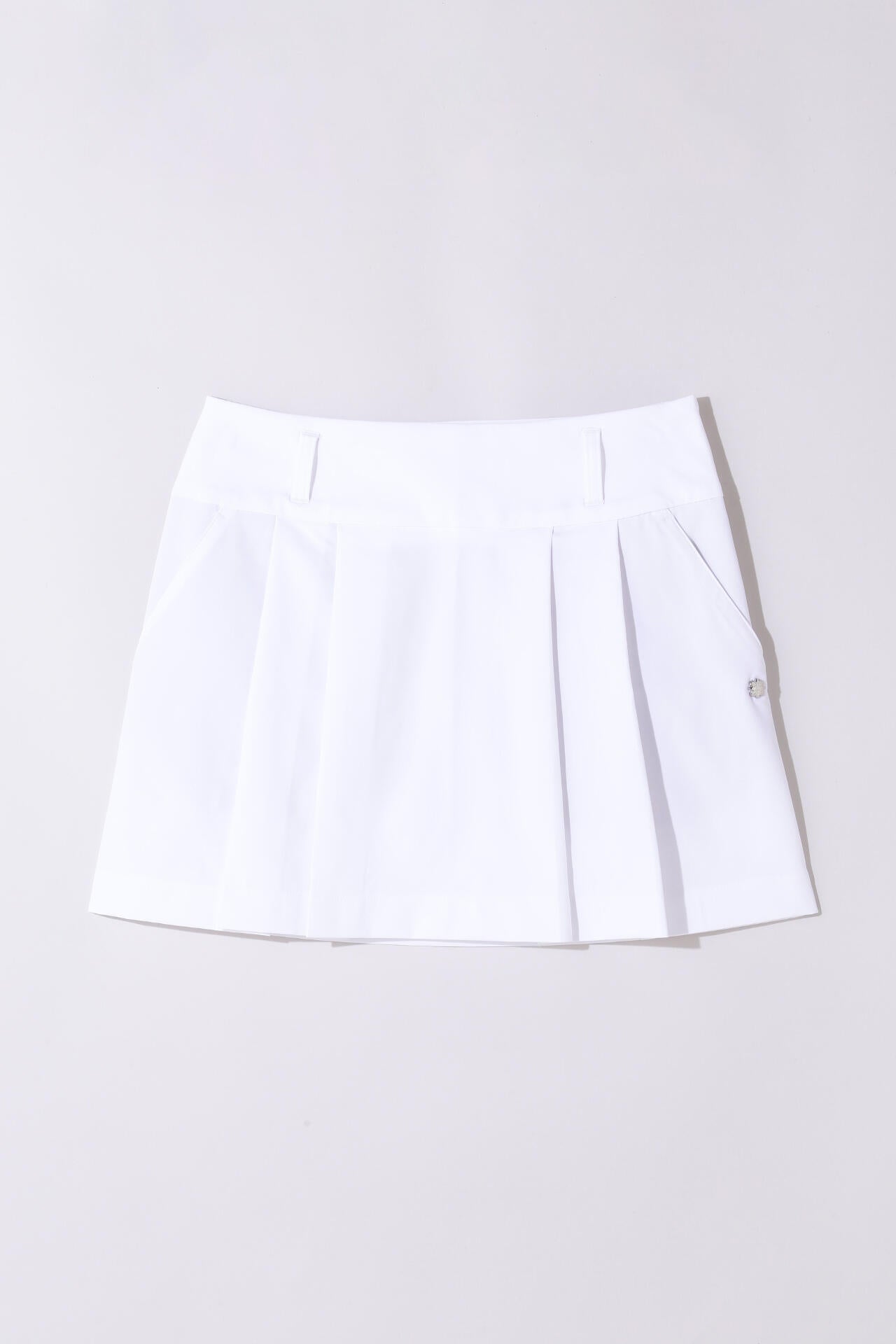 2WAY二重織ドビーストレッチ ボックスプリーツスカート (WOMENS)