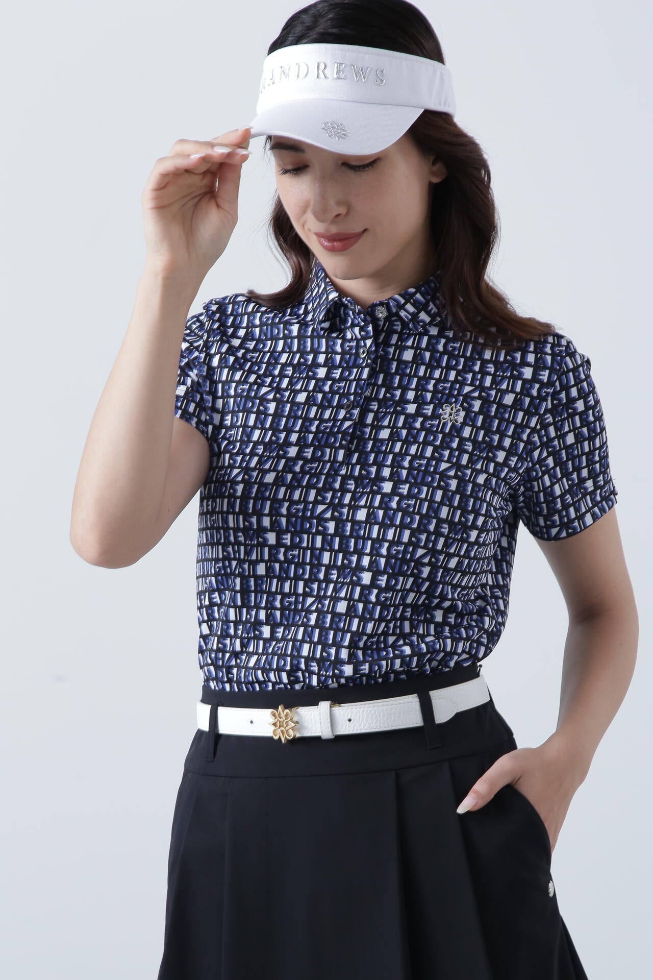 スクエアロゴジャガード半袖シャツ (WOMENS) | St ANDREWS（セント