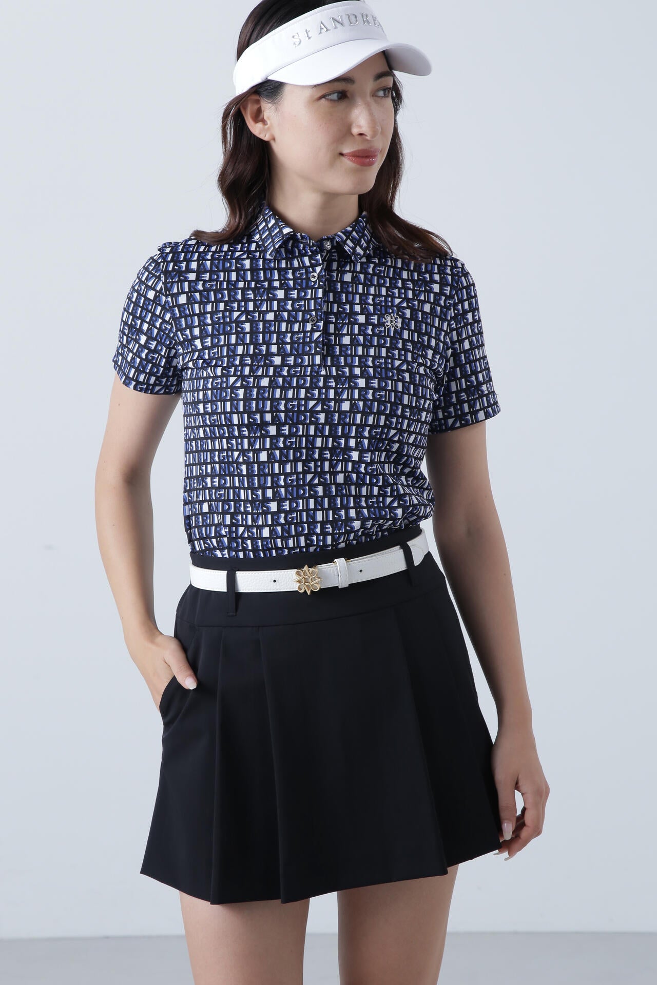 スクエアロゴジャガード半袖シャツ (WOMENS) | St ANDREWS（セント