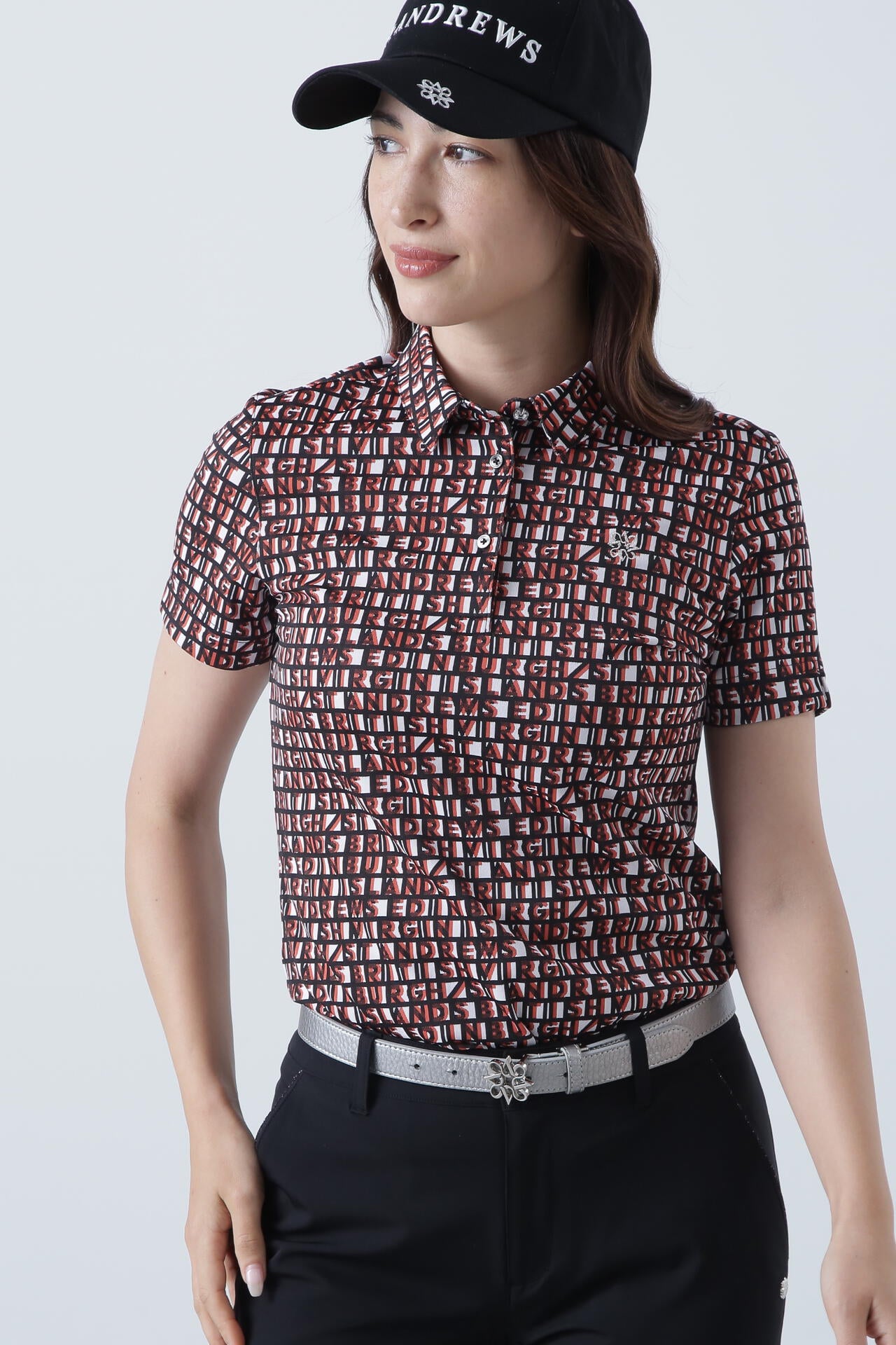スクエアロゴジャガード半袖シャツ (WOMENS) | St ANDREWS（セント