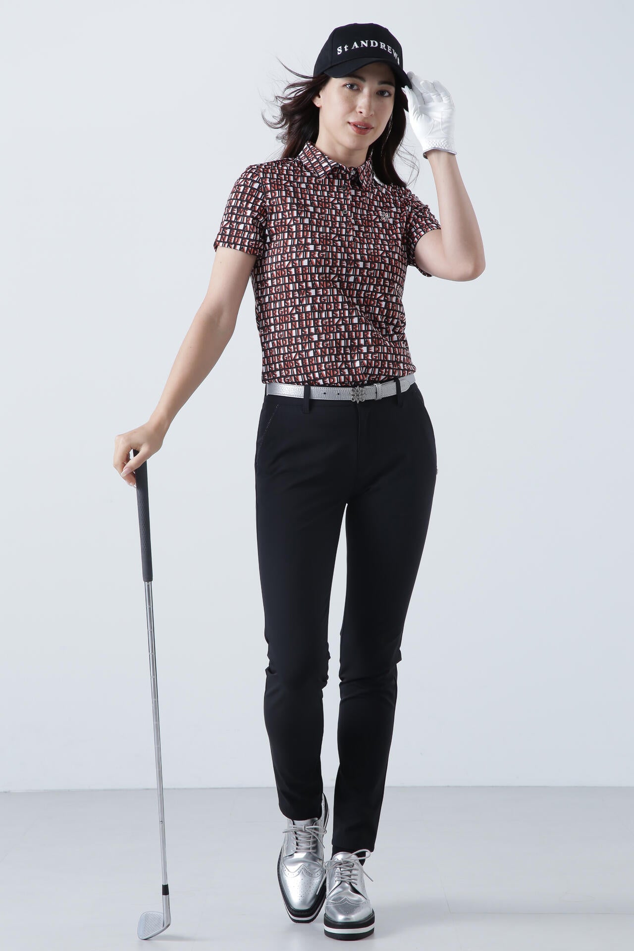 スクエアロゴジャガード半袖シャツ (WOMENS) | St ANDREWS（セント
