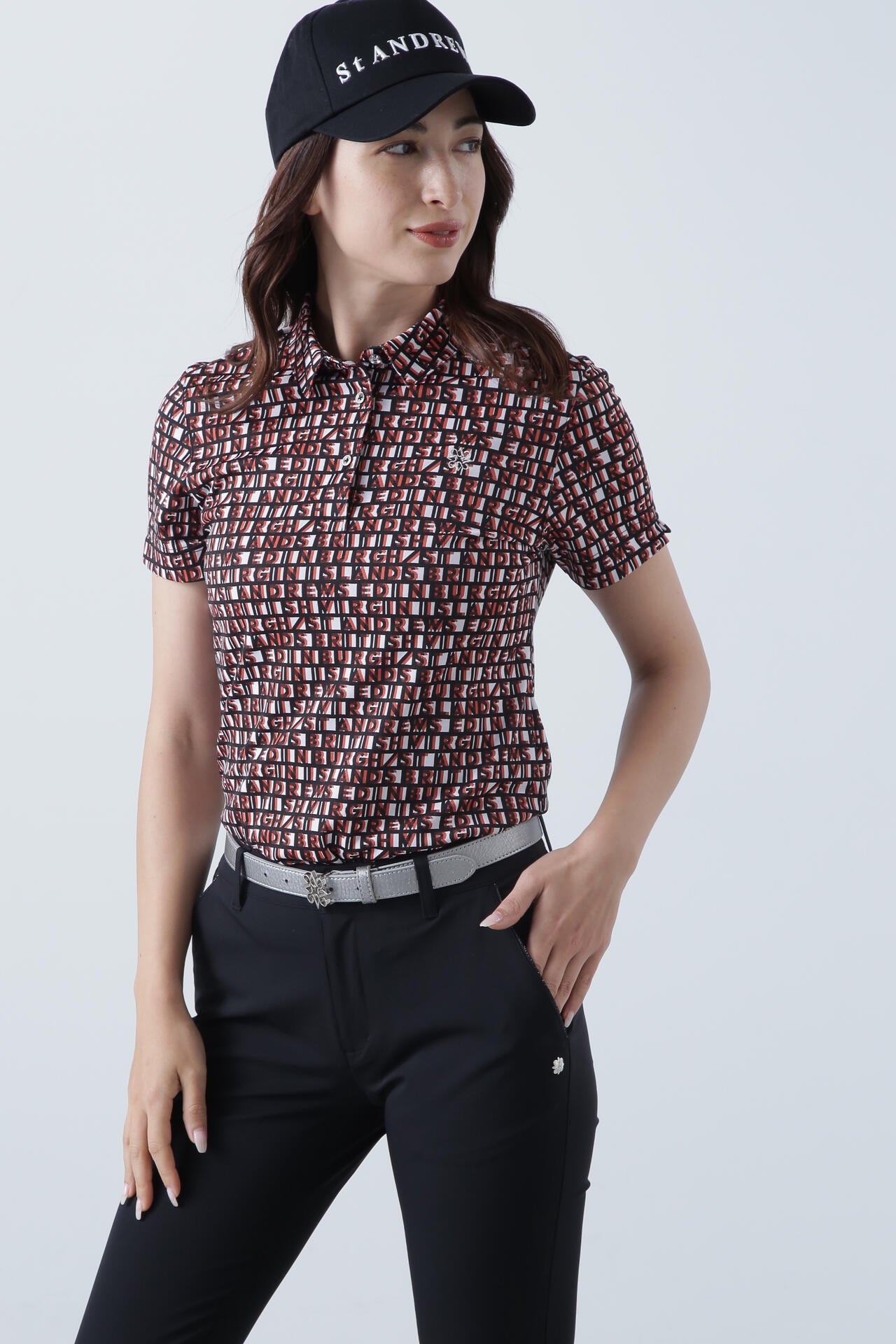 スクエアロゴジャガード半袖シャツ (WOMENS) | St ANDREWS（セント