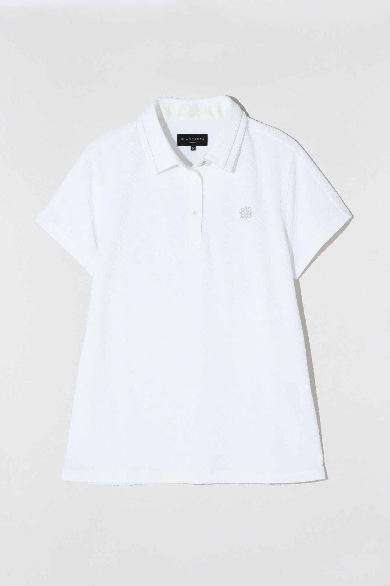 菱形ジャガード半袖シャツ (WOMENS)
