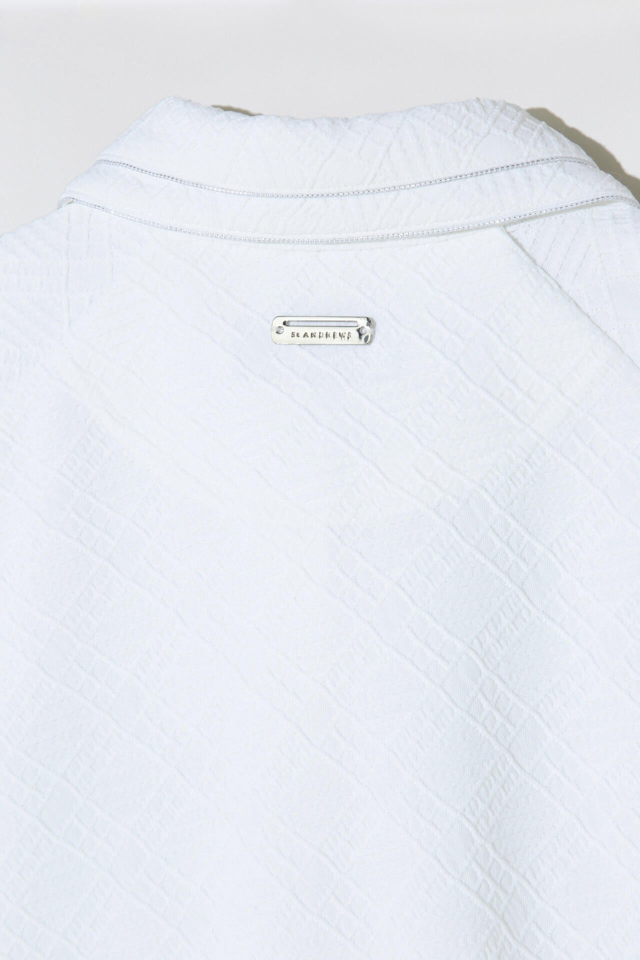 菱形ジャガード半袖シャツ (WOMENS)