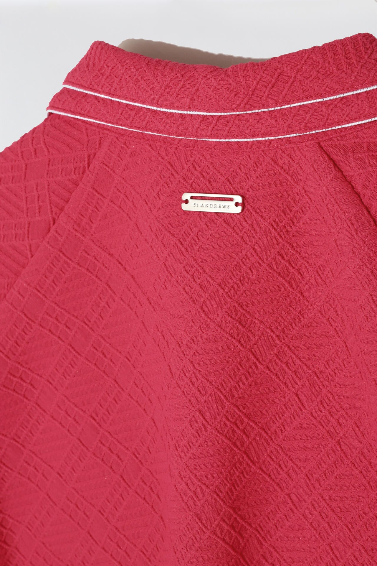 菱形ジャガード半袖シャツ (WOMENS)