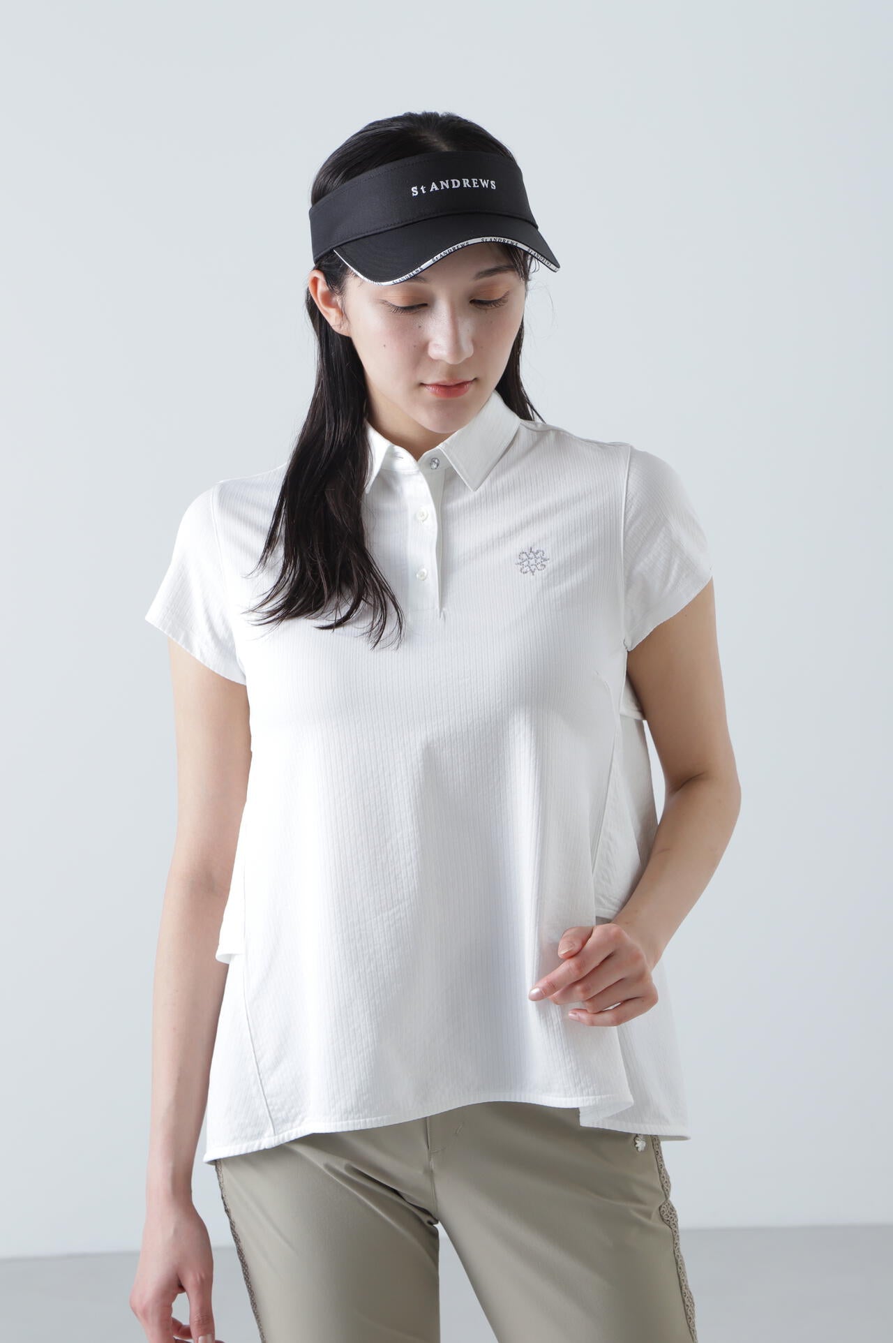 サッカーストライプ半袖シャツ (WOMENS)