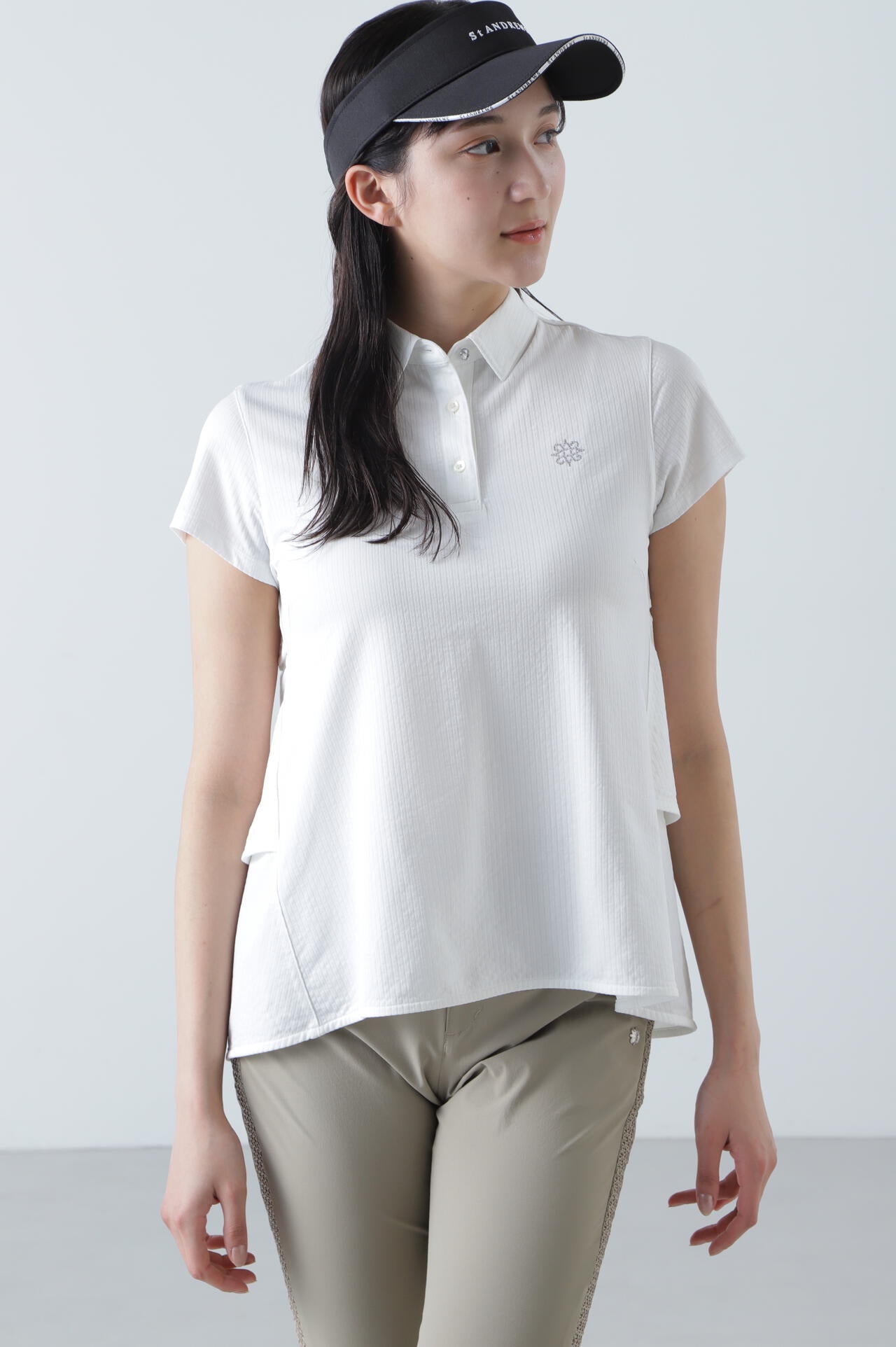 サッカーストライプ半袖シャツ (WOMENS)