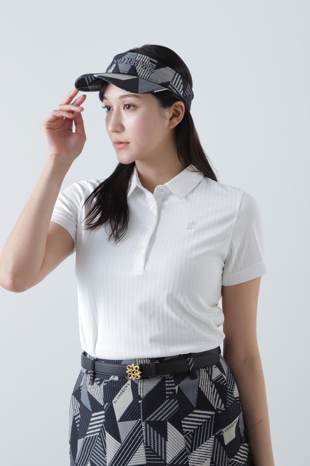 ギンガムジャガード半袖シャツ (WOMENS)