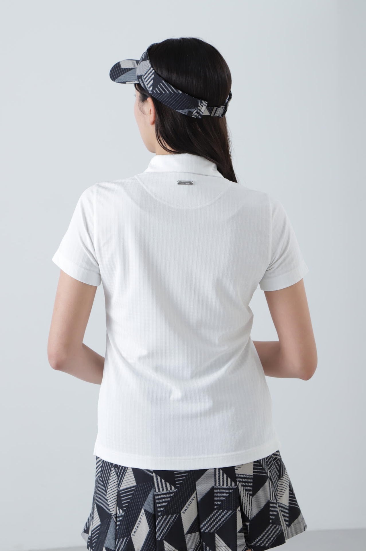 ギンガムジャガード半袖シャツ (WOMENS)