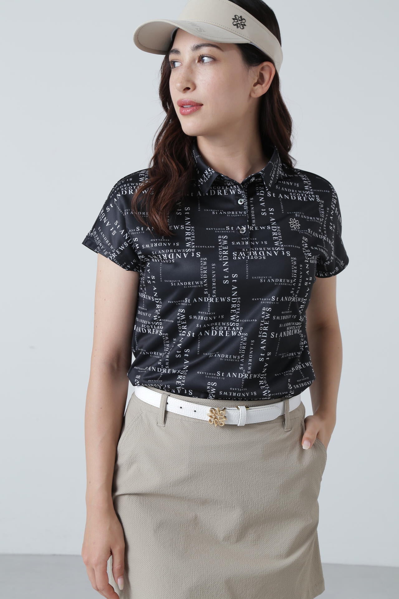COOLMAXランダムロゴプリント半袖シャツ (WOMENS)