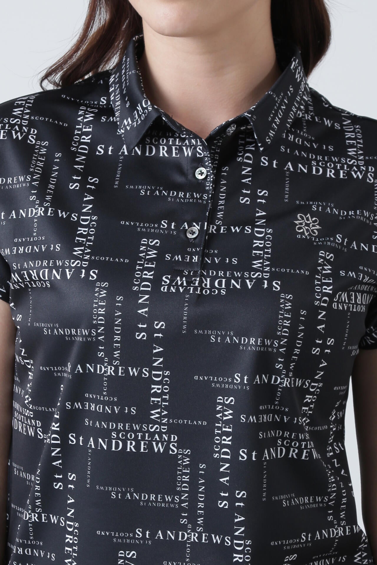 COOLMAXランダムロゴプリント半袖シャツ (WOMENS) | St ANDREWS