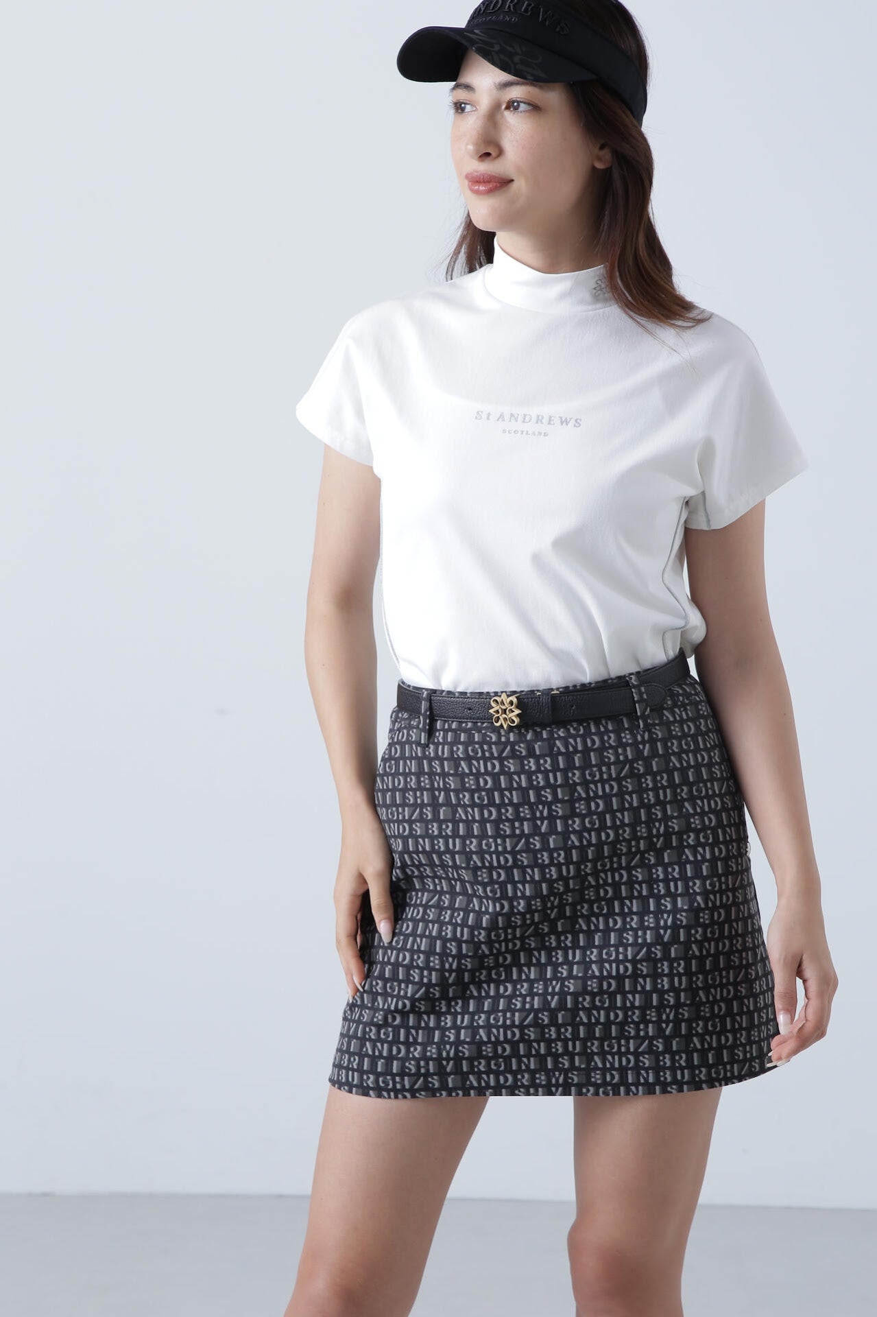 ナイロントリコット半袖ハイネックカットソー (WOMENS) | St ANDREWS