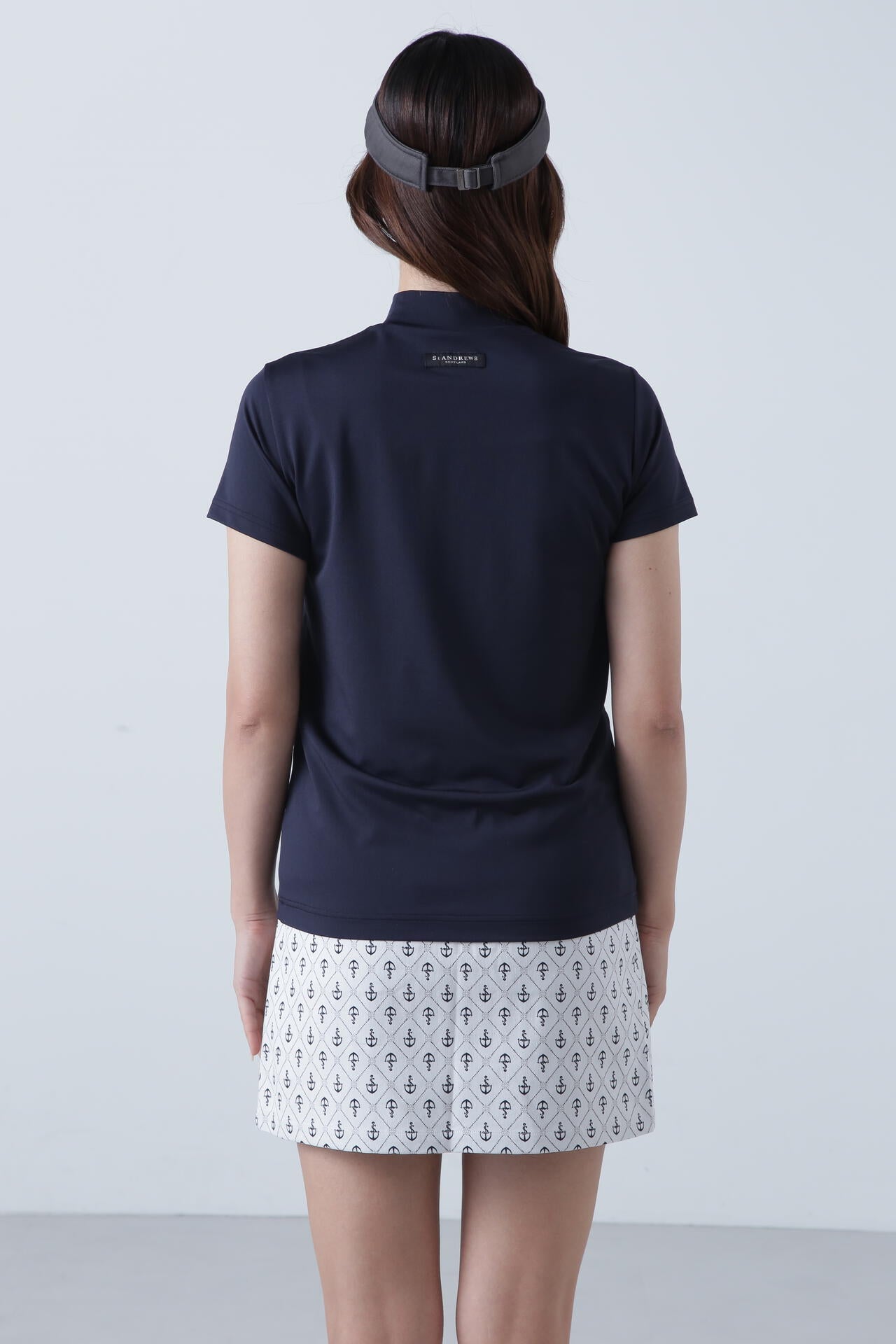 カチオンポリエステルベア天竺 半袖ハイネックカットソー (WOMENS)