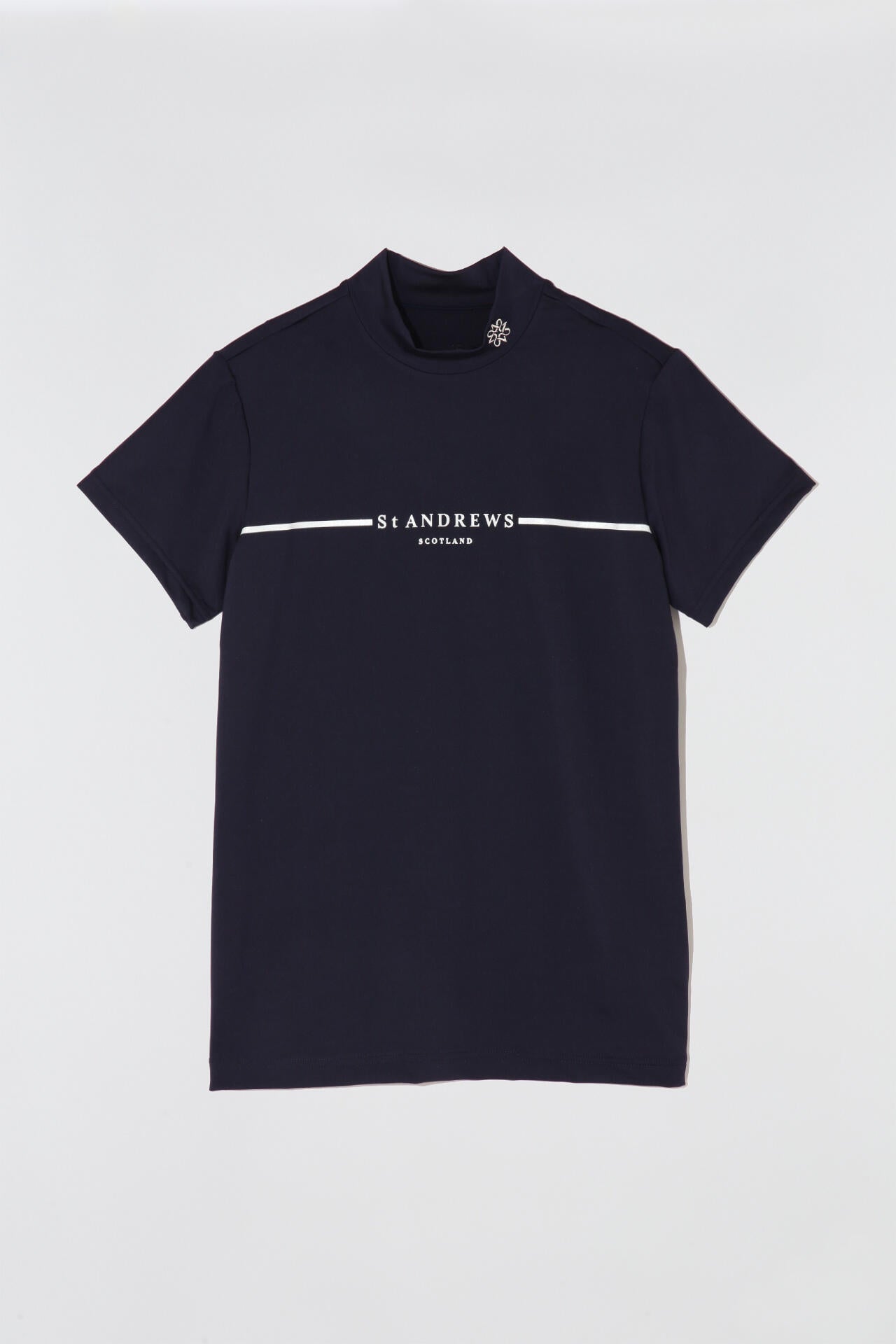 カチオンポリエステルベア天竺 半袖ハイネックカットソー (WOMENS)