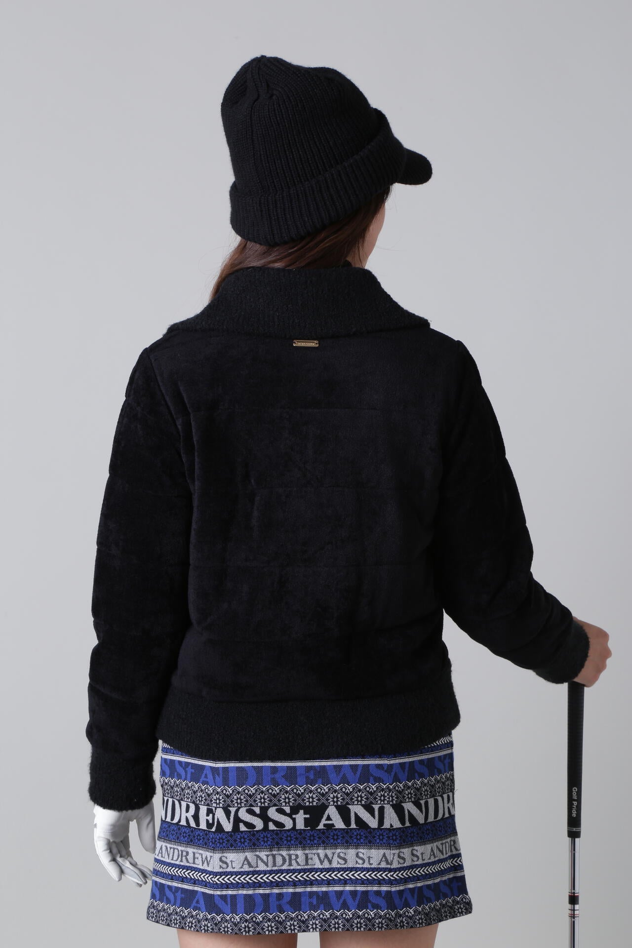 まり新品　セントアンドリュース　中綿ニットジャケット　ブルゾン　ブラック 中綿ニットブルゾン (WOMENS) | St ANDREWS（セントアンドリュース