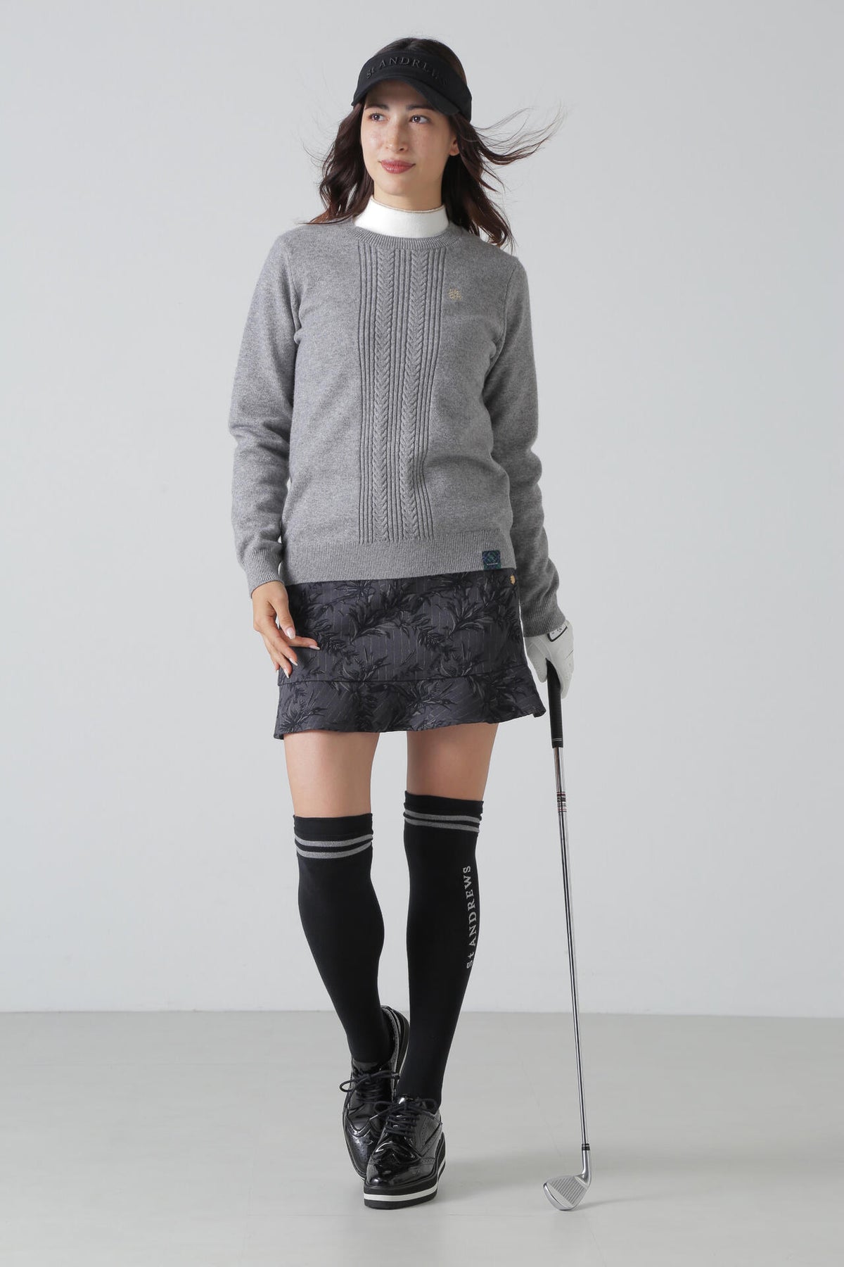 12Gカシミヤ混 クルーネックニットプルオーバー (WOMENS)