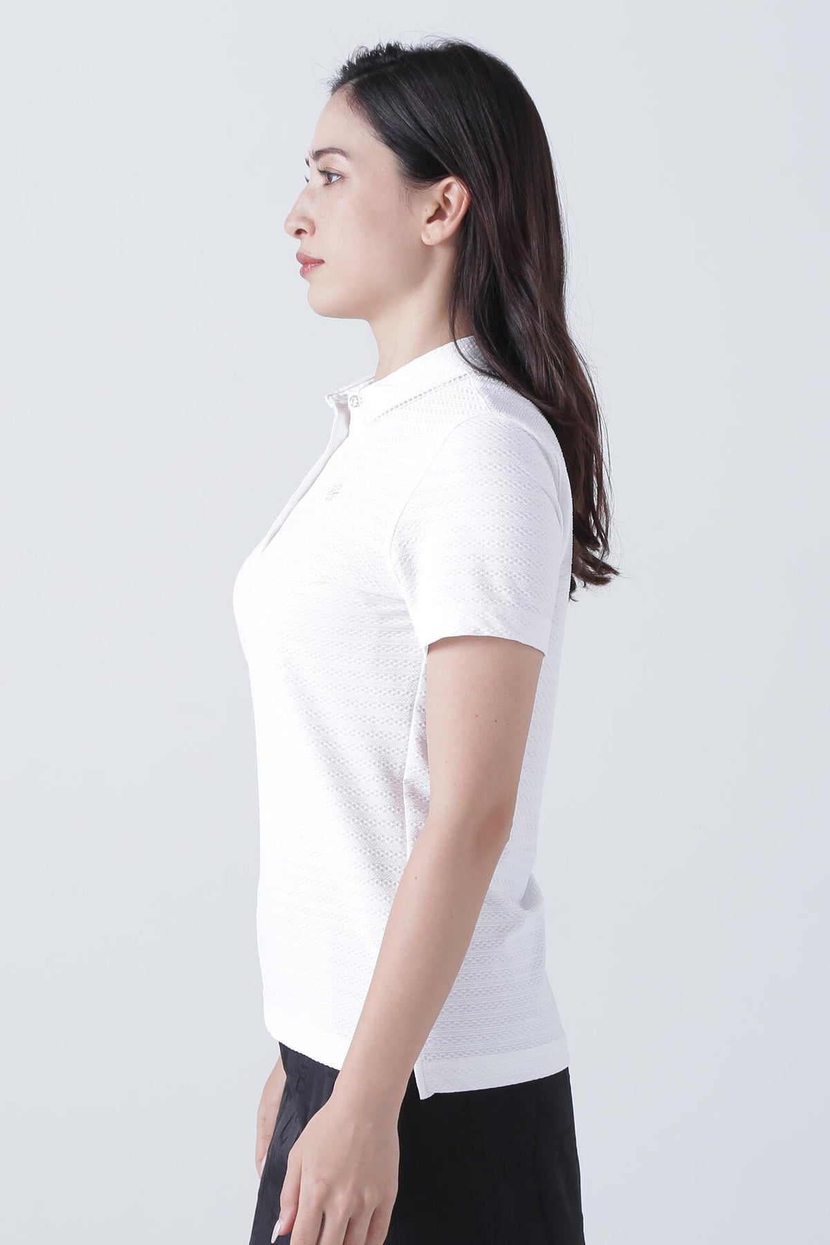 縄柄ジャガード半袖シャツ (WOMENS)