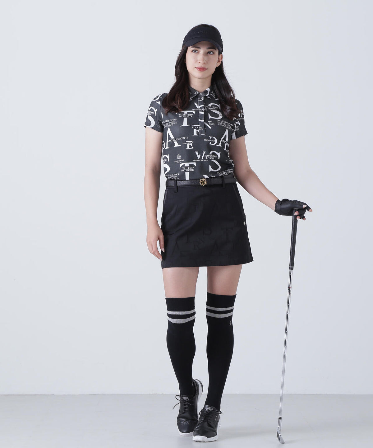 コンセプト柄ジャガード半袖シャツ (WOMENS)