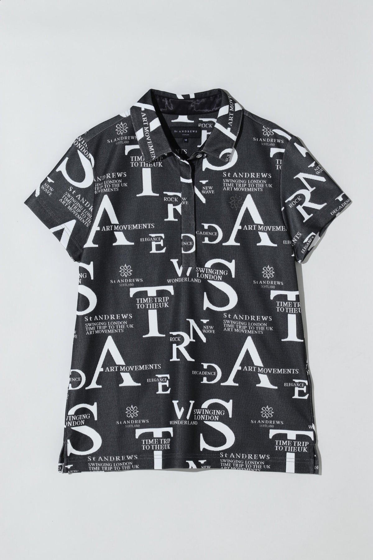 コンセプト柄ジャガード半袖シャツ (WOMENS)