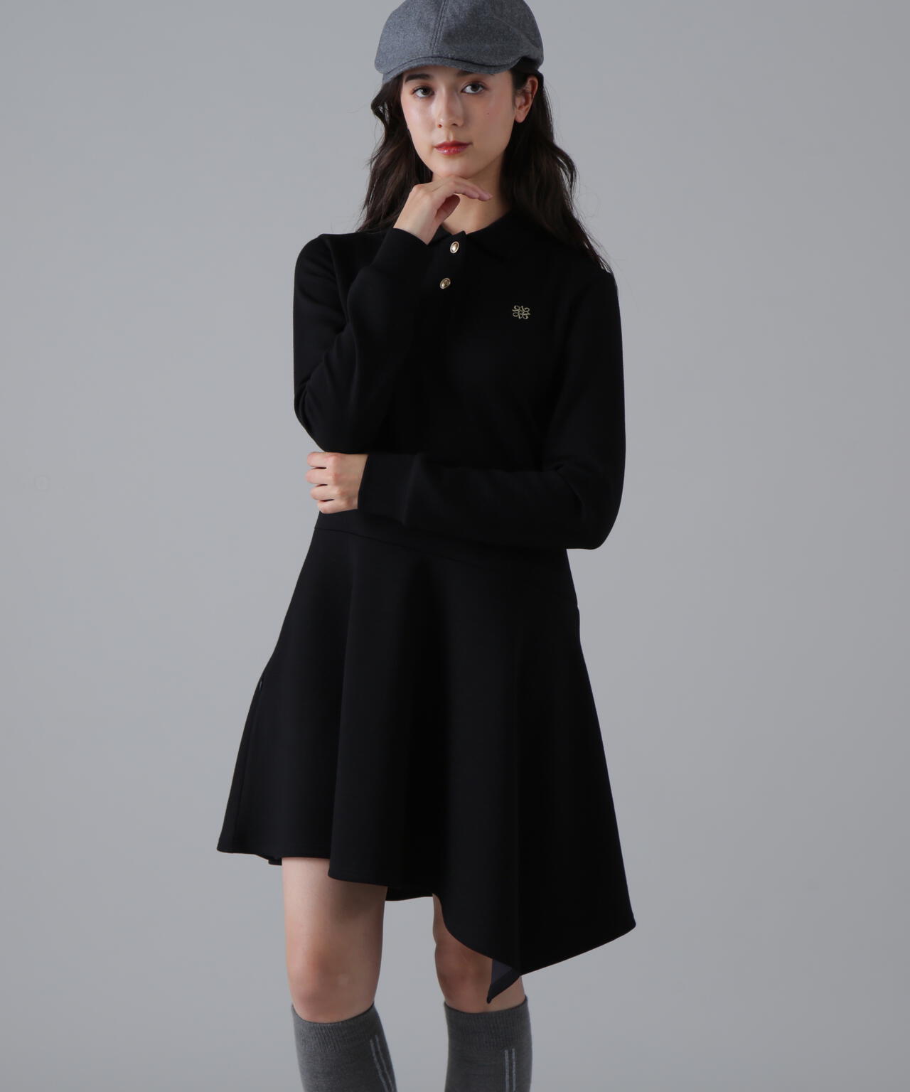 ダンボールニットポロワンピース (WOMENS)