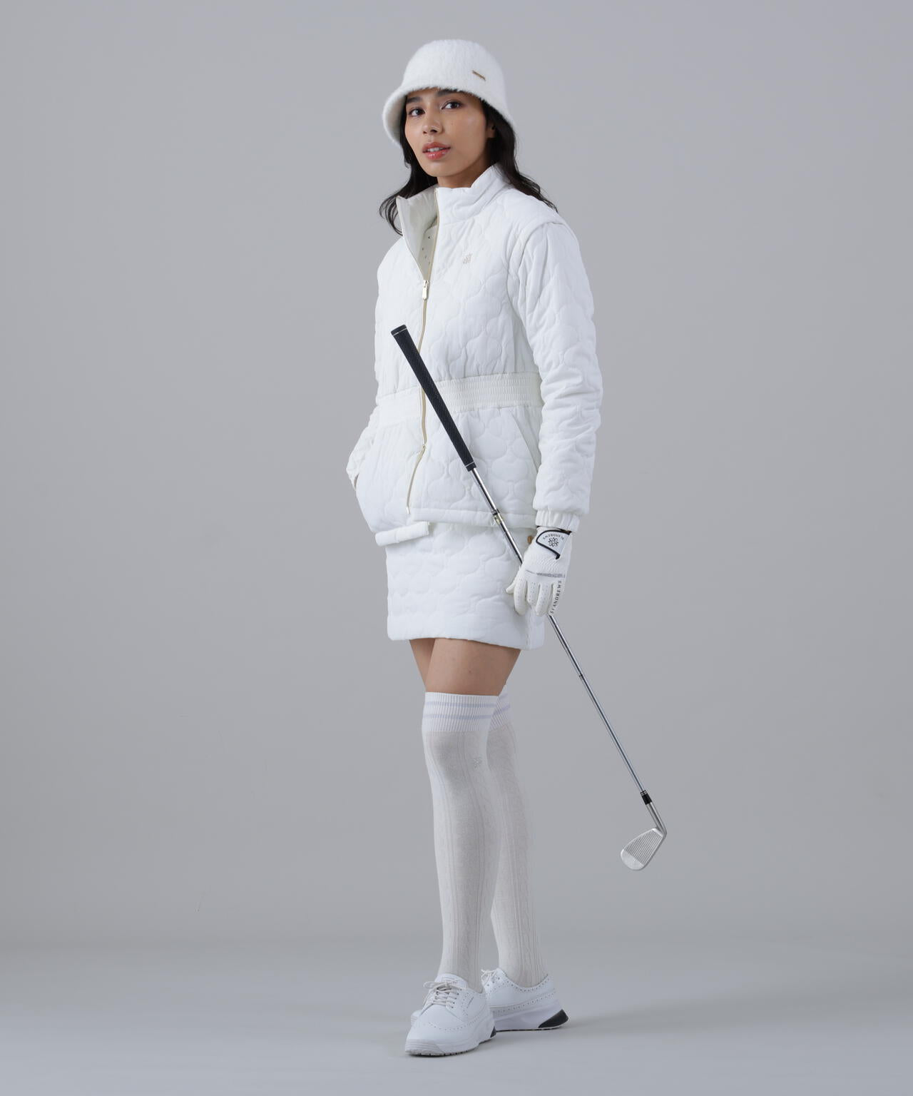 St Andrews ホワイト ゴルフスカート ウェーブストレッチ中綿スカート (WOMENS) | St ANDREWS（セント