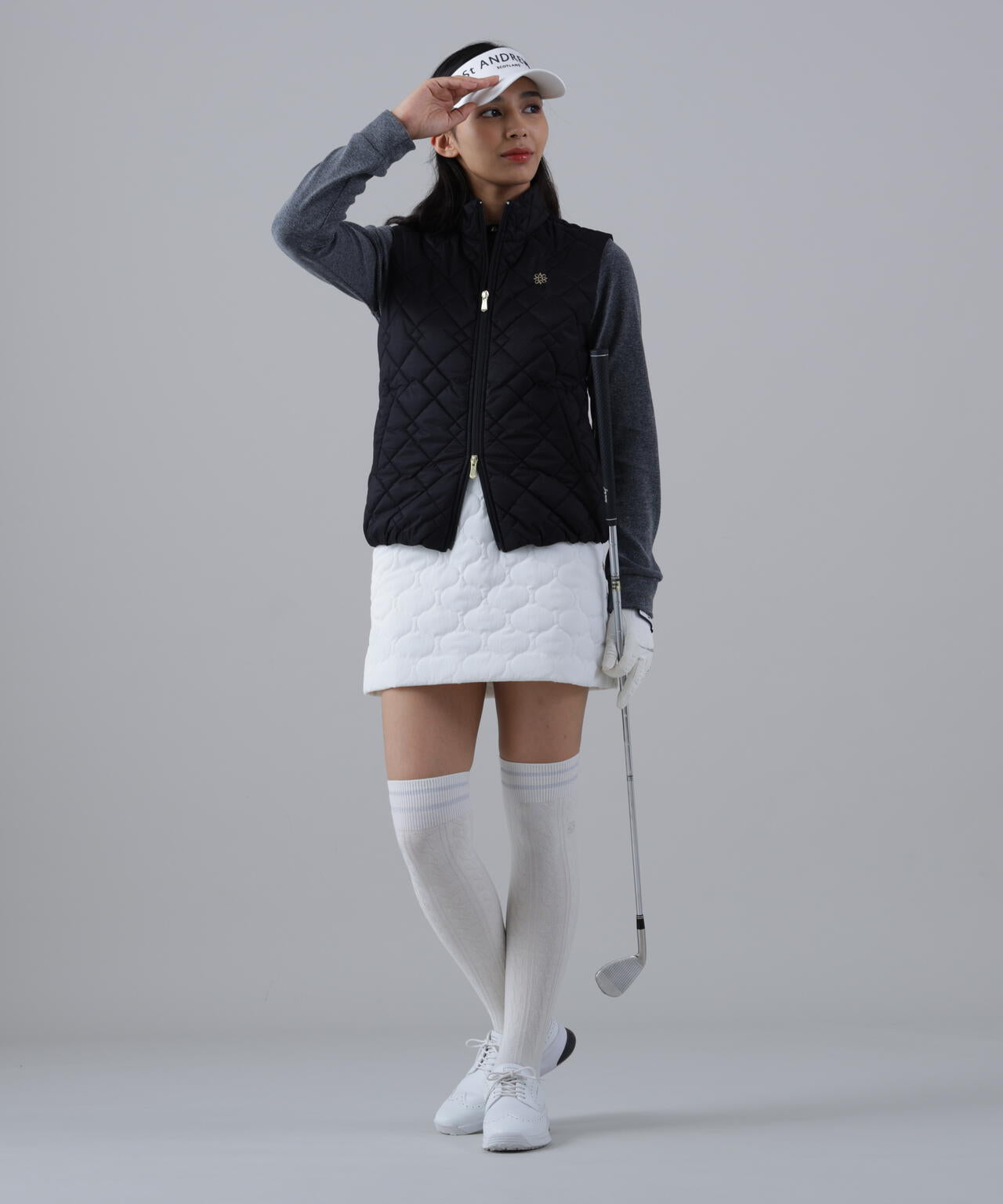 【新品未使用】セントアンドリュース StANDREWS スカート　ホワイト トライアングルジャガードスカート (WOMENS) | St ANDREWS（セント