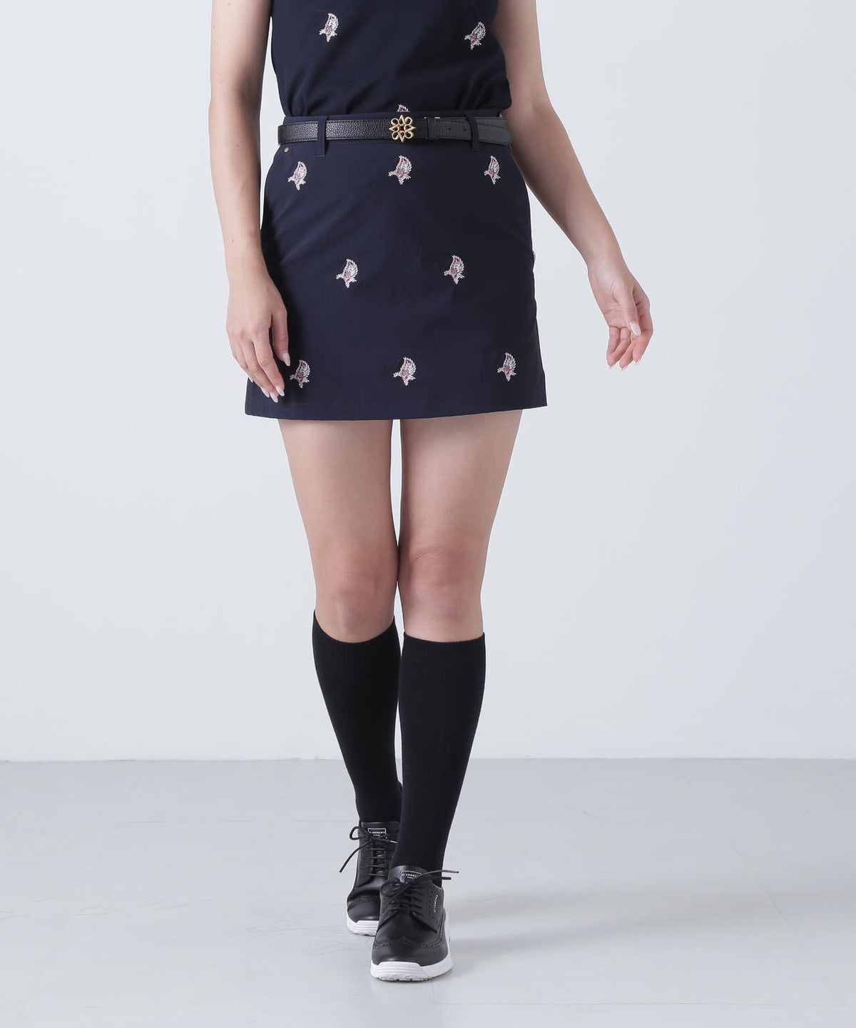 接触冷感 リーフ柄刺繍ナイロンストレッチスカート (WOMENS) | St 