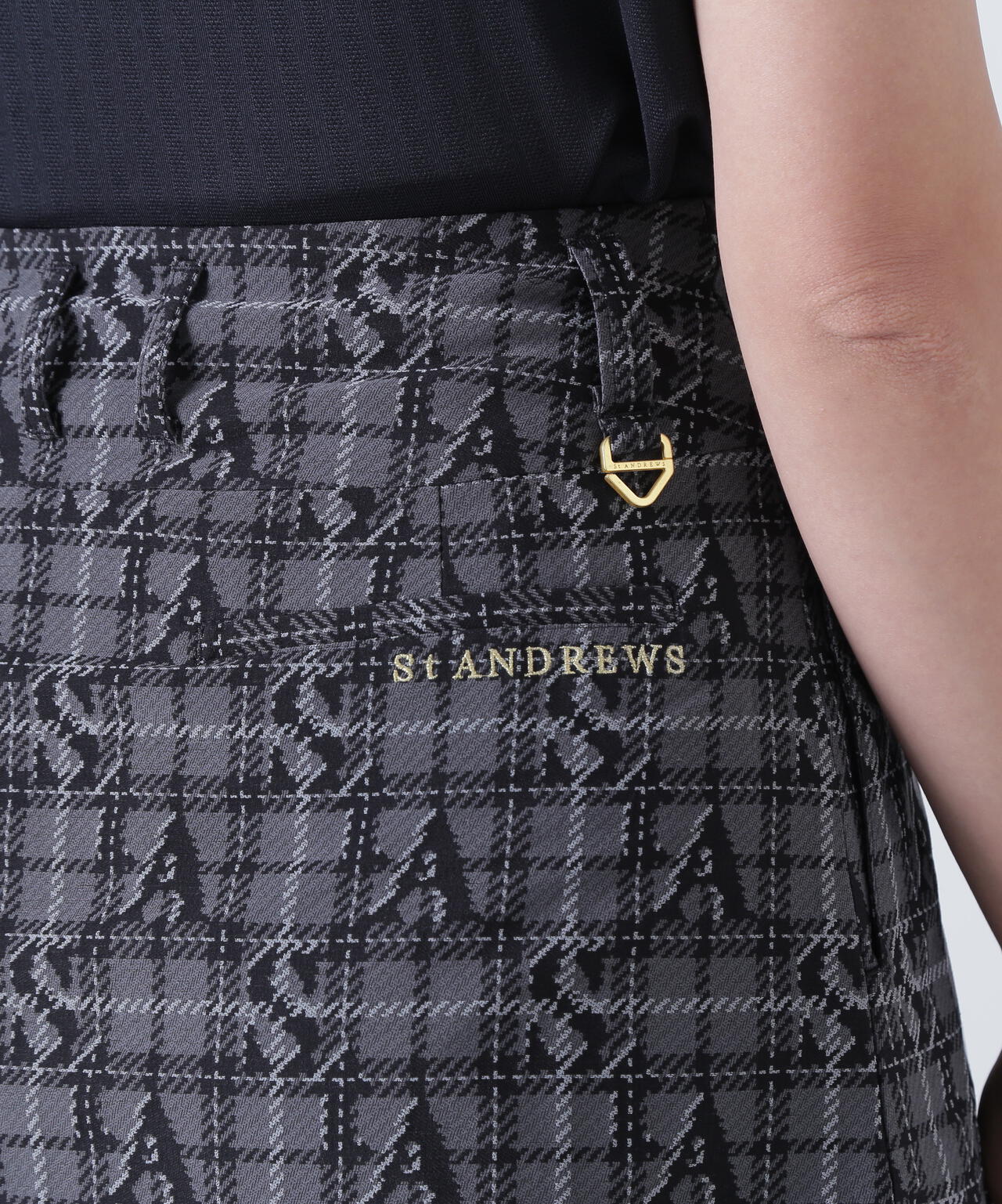 新品 セントアンドリュース ラメジャガード パンツ 定価39600円 黒 L セントアンドリュース SA 【ストレッチ】ラメライン二重織