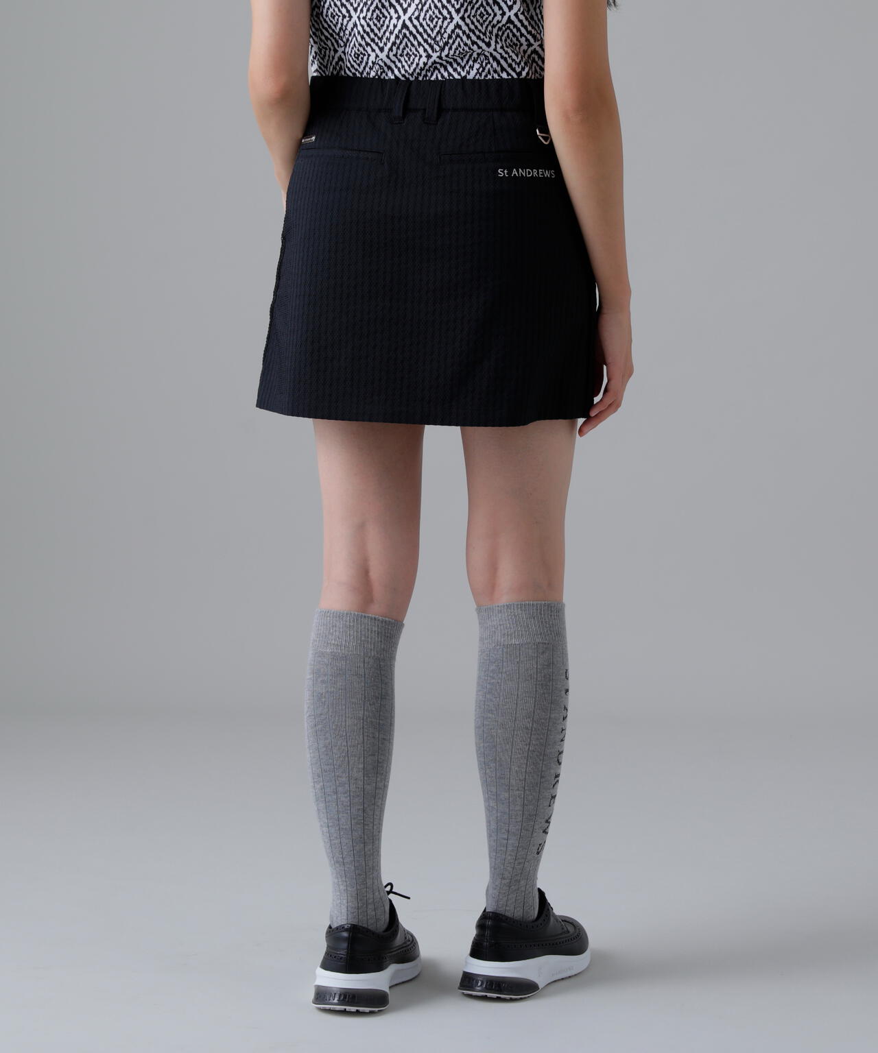 ドットストライプジャカード台形スカート (WOMENS)