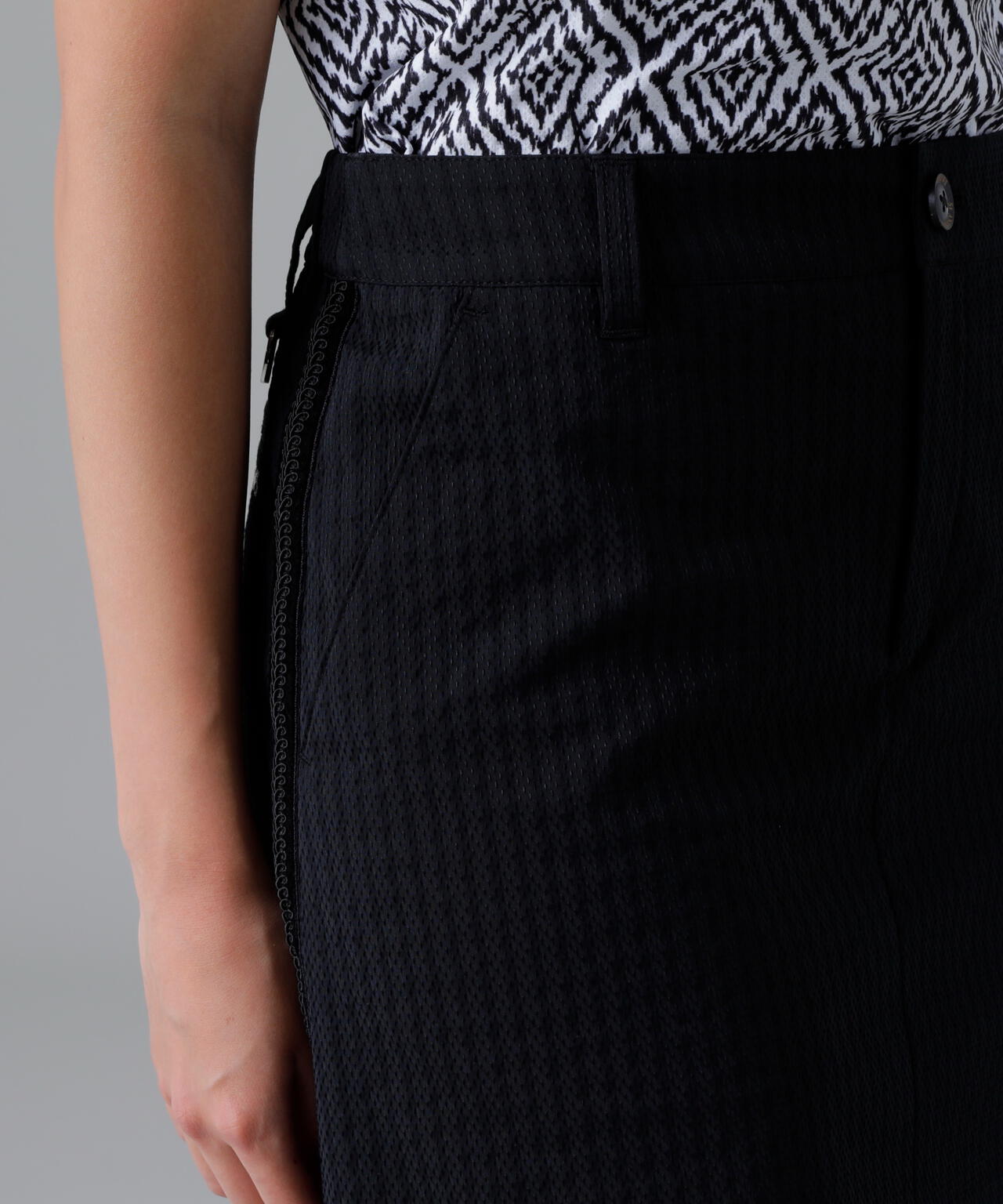 ドットストライプジャカード台形スカート (WOMENS)