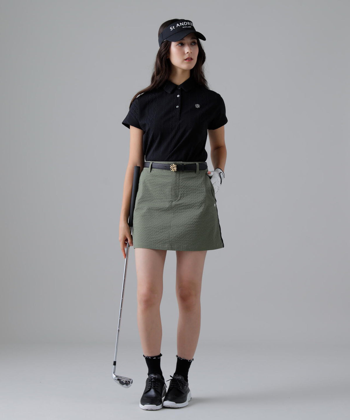 ドットストライプジャカード台形スカート (WOMENS)