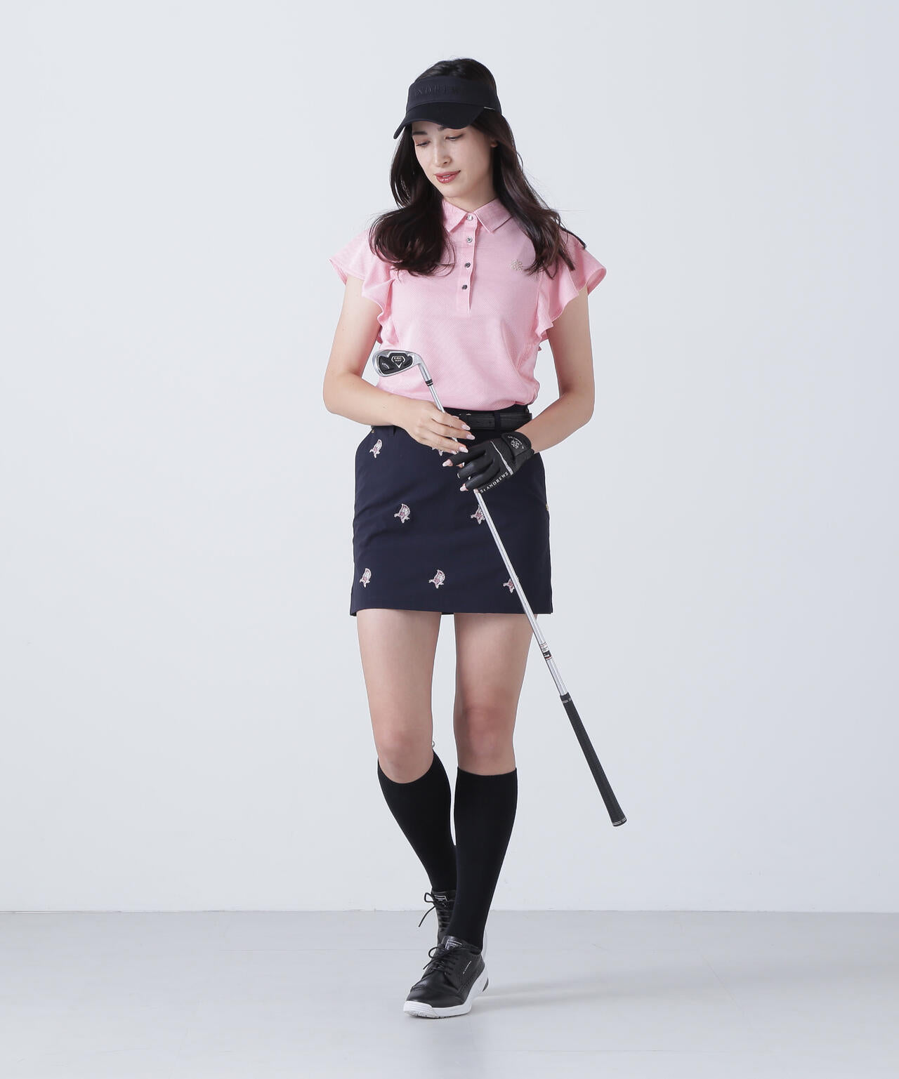 カチオンレトロバーズアイ鹿の子フリル半袖シャツ (WOMENS) | St