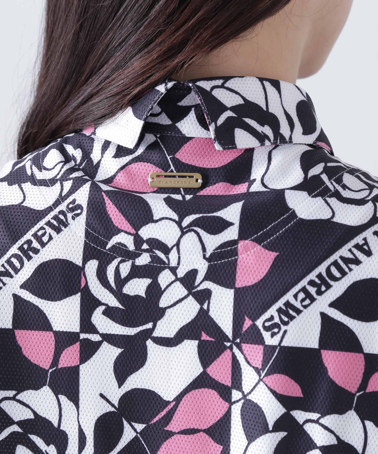 トリコットメッシュボニースコットランド柄半袖シャツ (WOMENS) | St