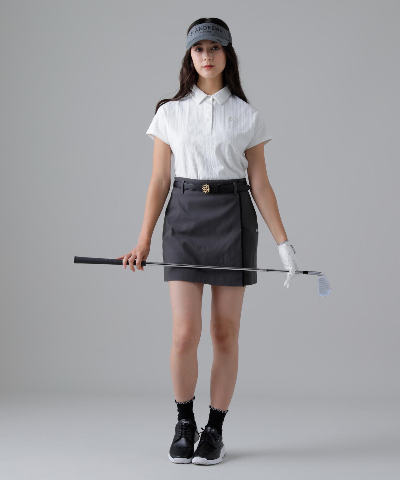 縄柄リンクス半袖シャツ (WOMENS)