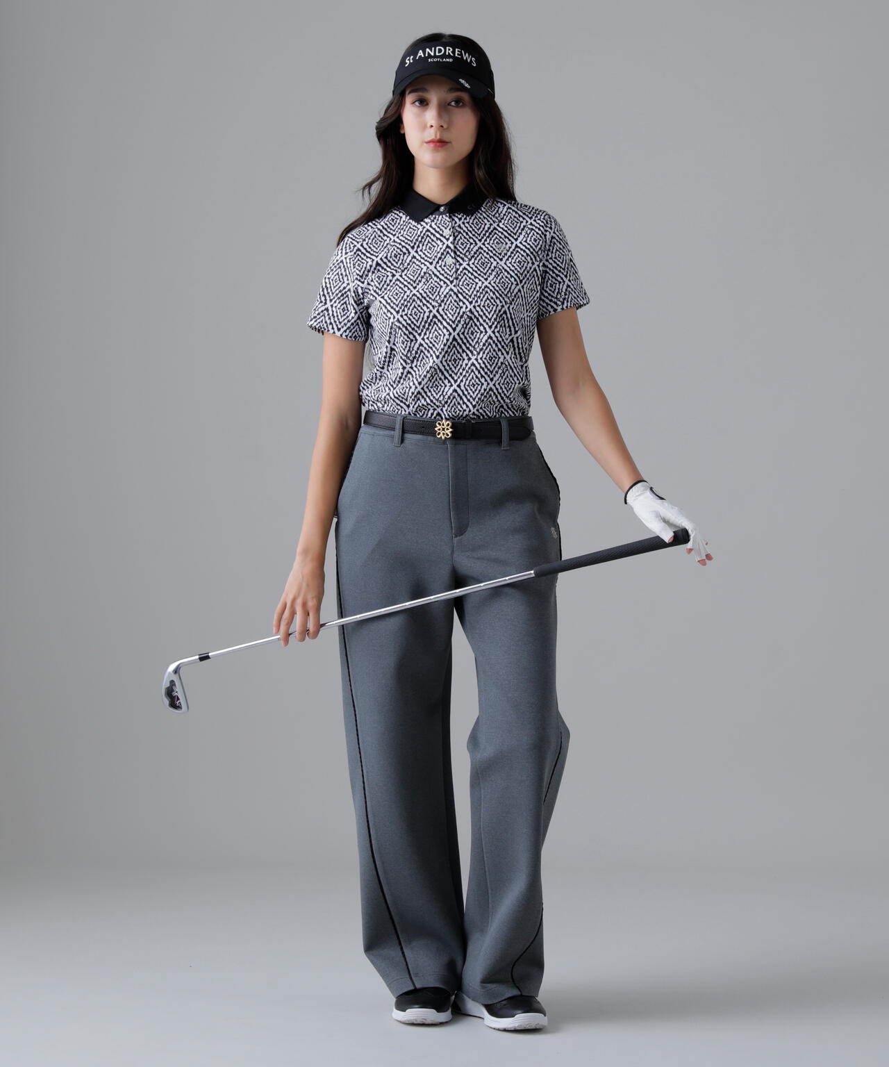 SPXダイヤプリント半袖ポロシャツ (WOMENS)