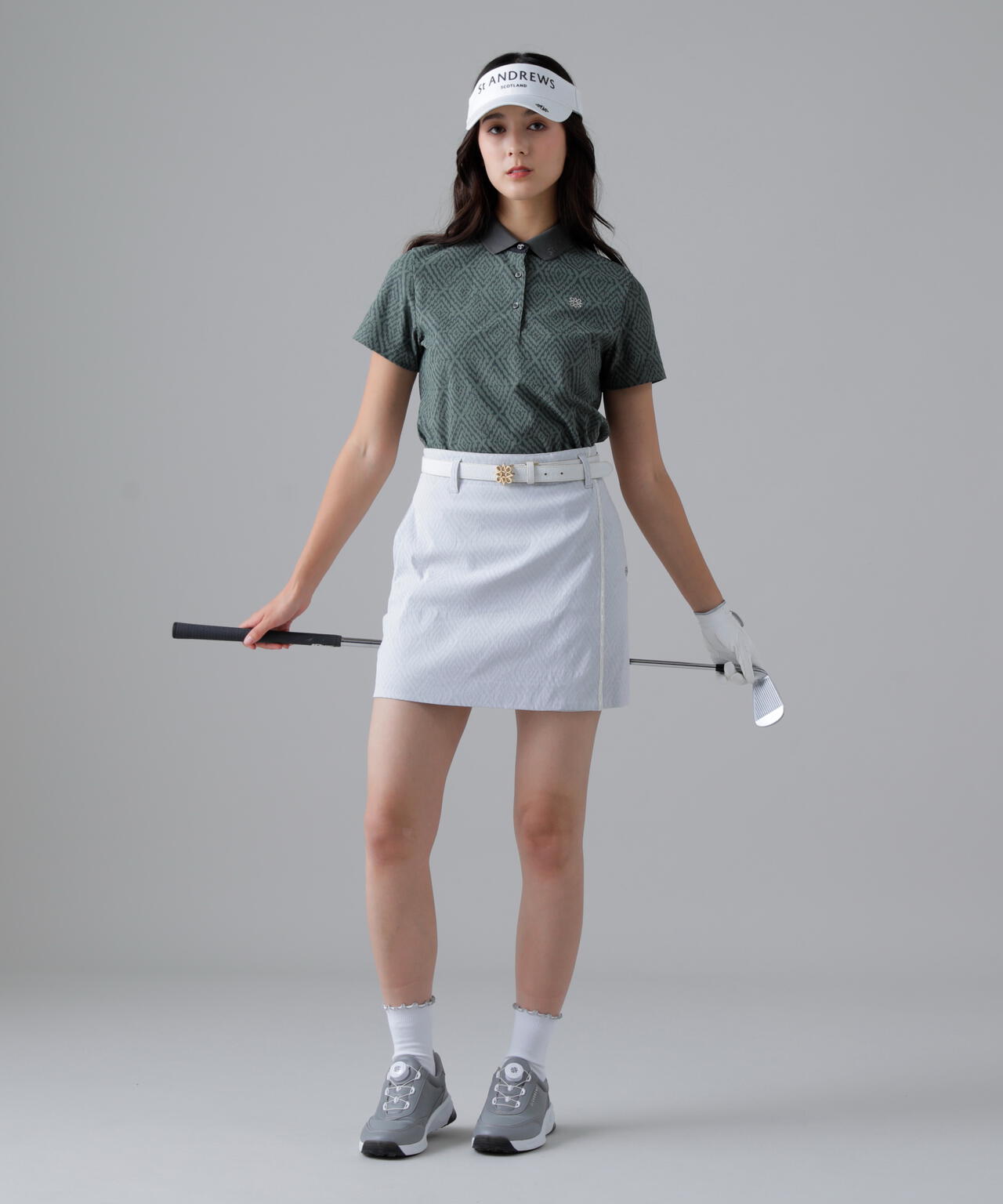 SPXダイヤプリント半袖ポロシャツ (WOMENS)