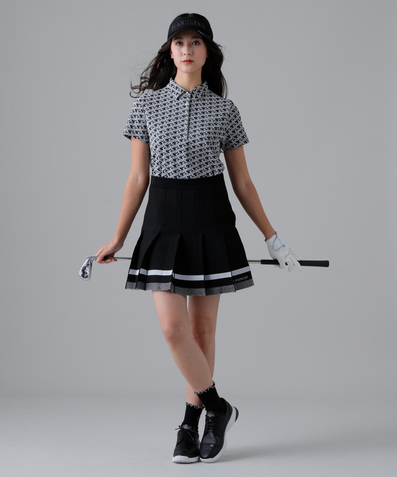 SA ロゴトッドジャガード半袖シャツ (WOMENS) | St ANDREWS